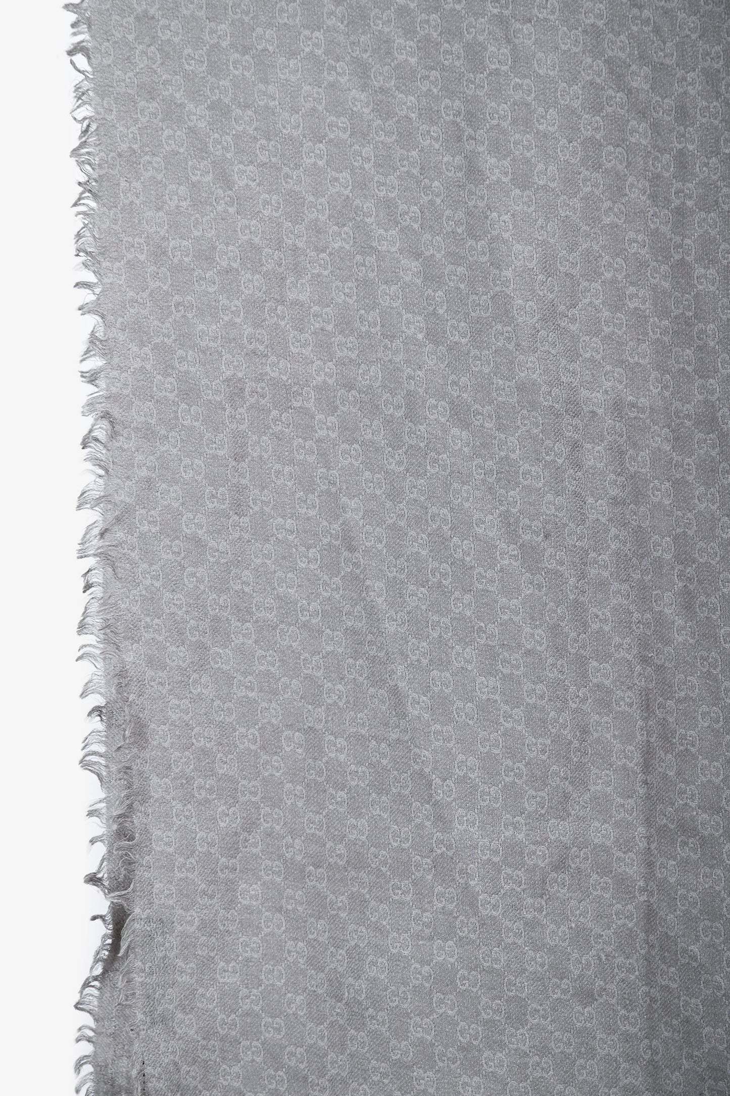 Gucci Gray Wool/Silk GG Jacquard Monogram Scarf