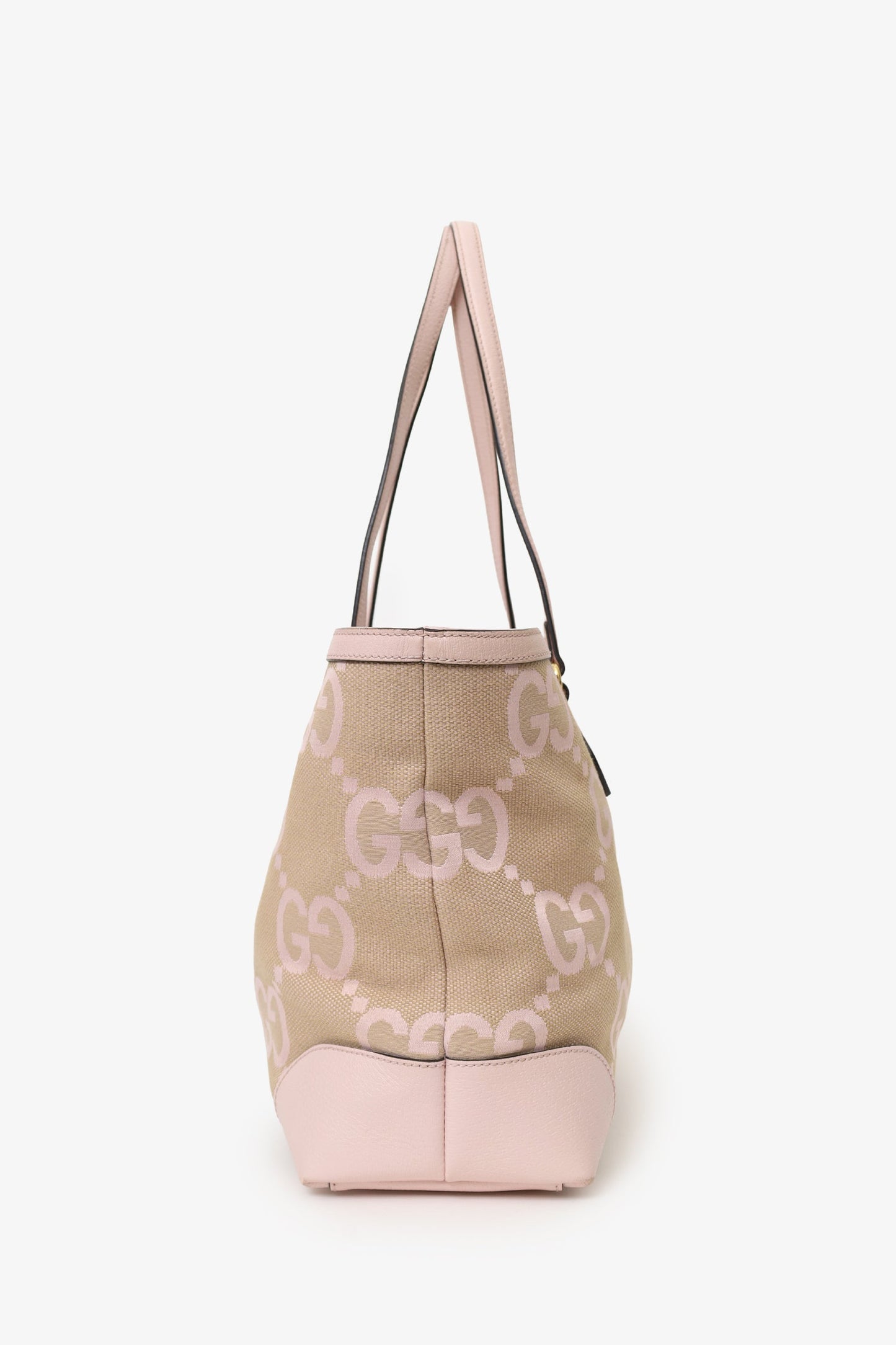 Gucci Beige/Pink Jumbo GG Medium Ophidia Tote