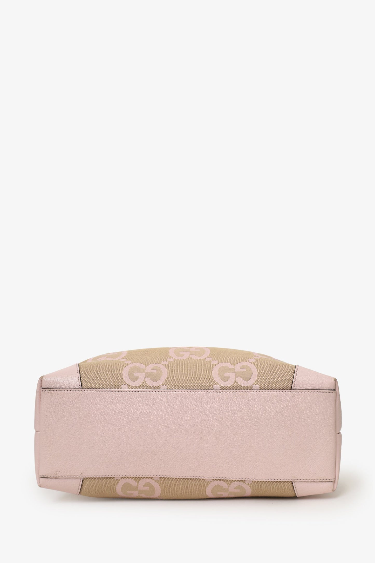 Gucci Beige/Pink Jumbo GG Medium Ophidia Tote