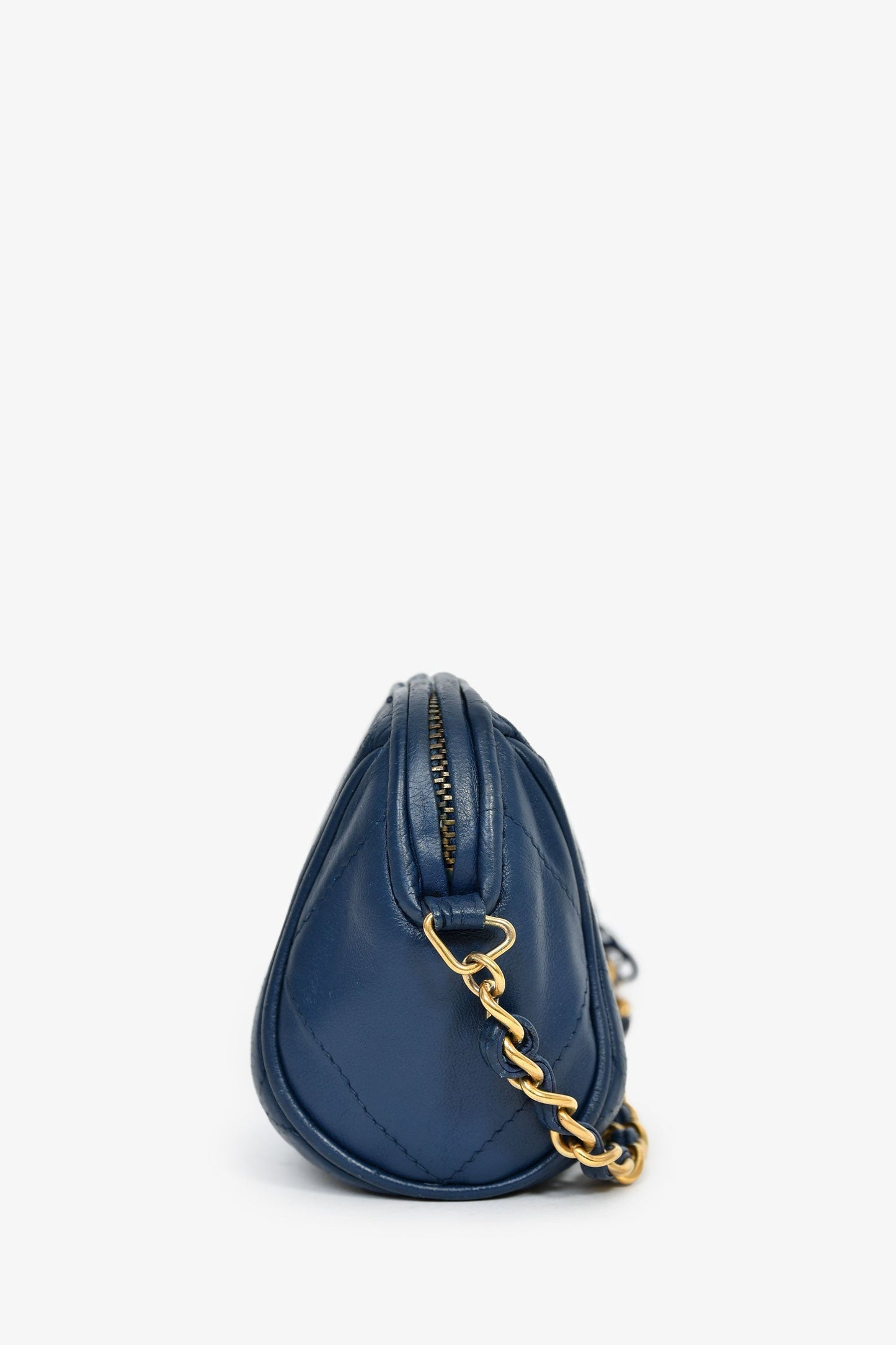 Chanel™ 1986-88 Navy Lambskin Leather Tassel CC Mini Barrel Bag Mini GHW