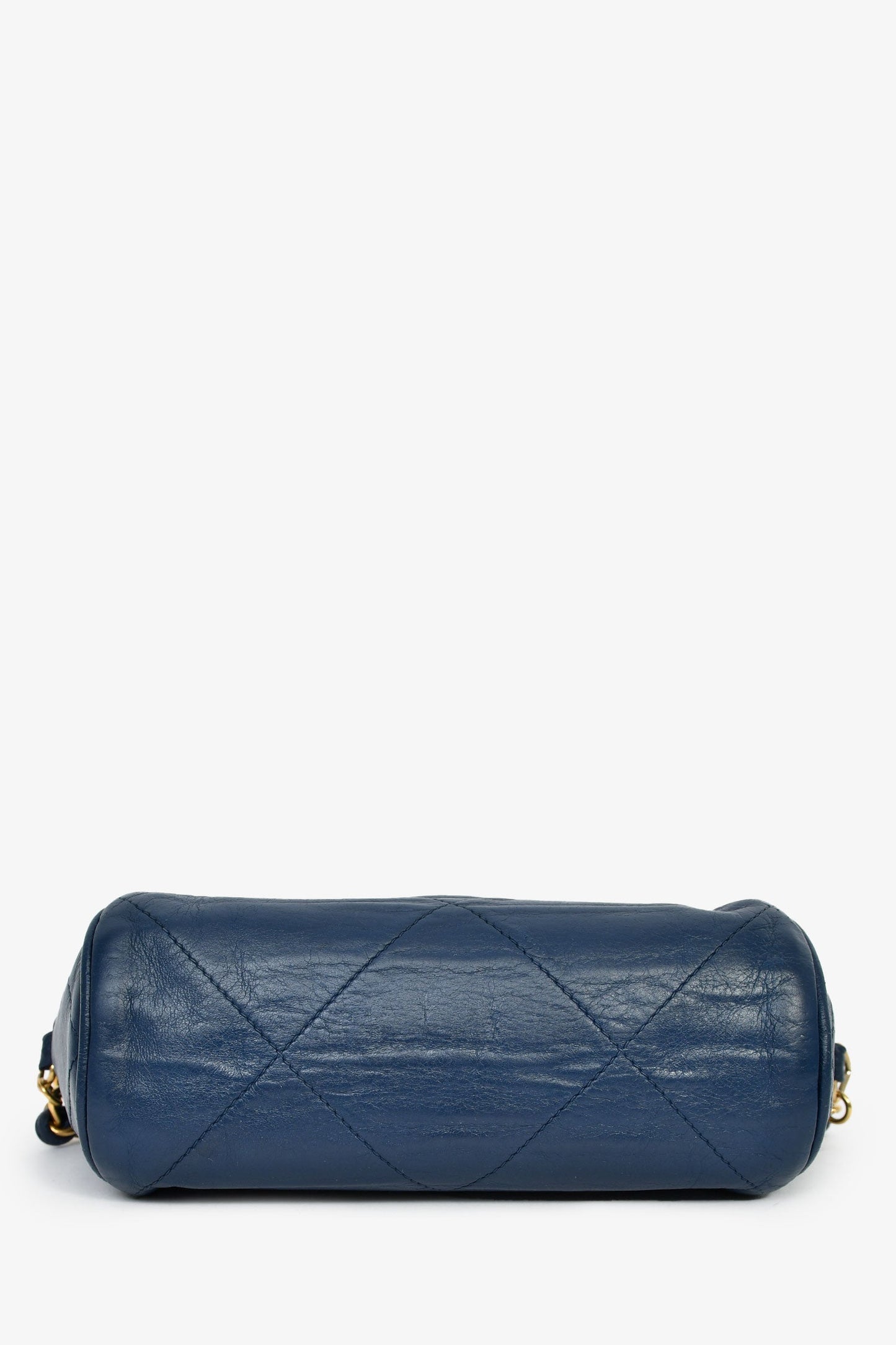 Chanel™ 1986-88 Navy Lambskin Leather Tassel CC Mini Barrel Bag Mini GHW