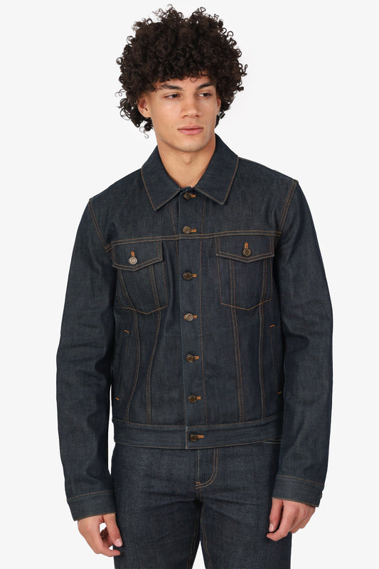 Saint Laurent Dark Blue Denim Jacket Size L Mens