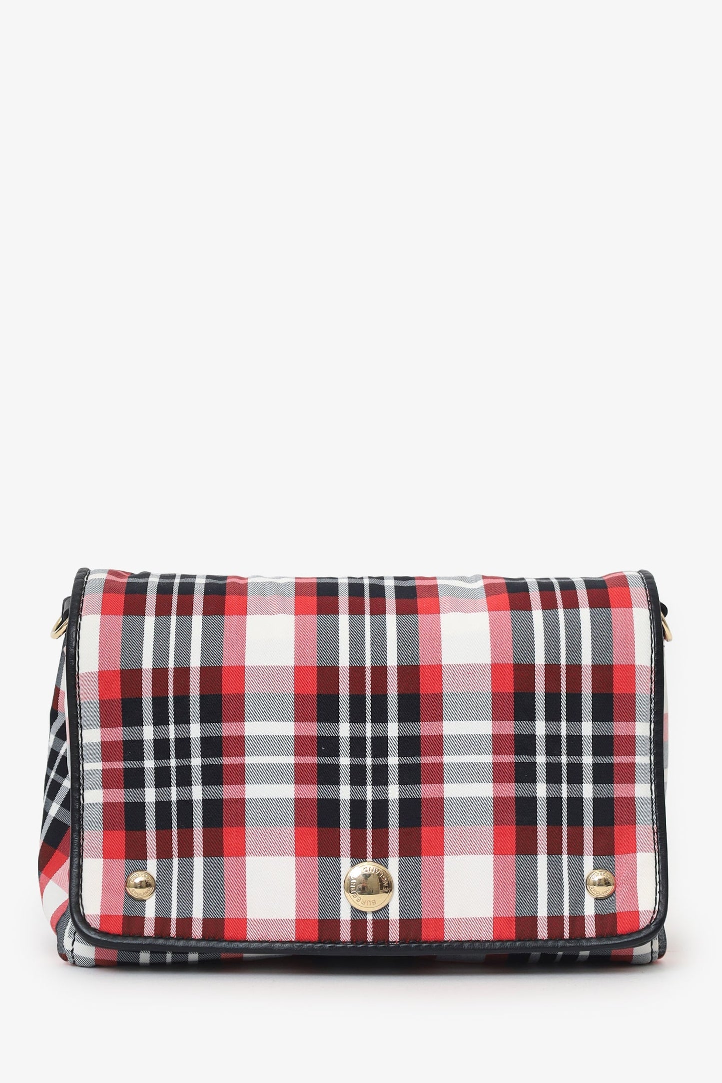 Burberry Red Hackberry Tartan Nylon Crossbody Bag