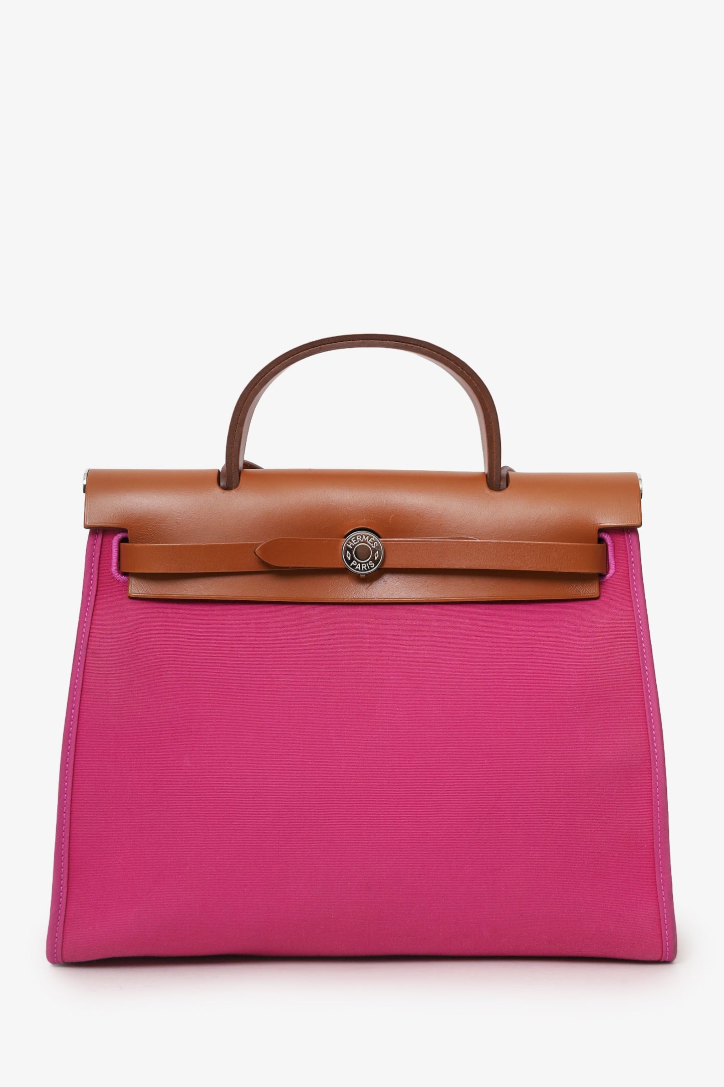 Hermés 2018 L3 Rose Pourpre Canvas/Leather Herbag 31