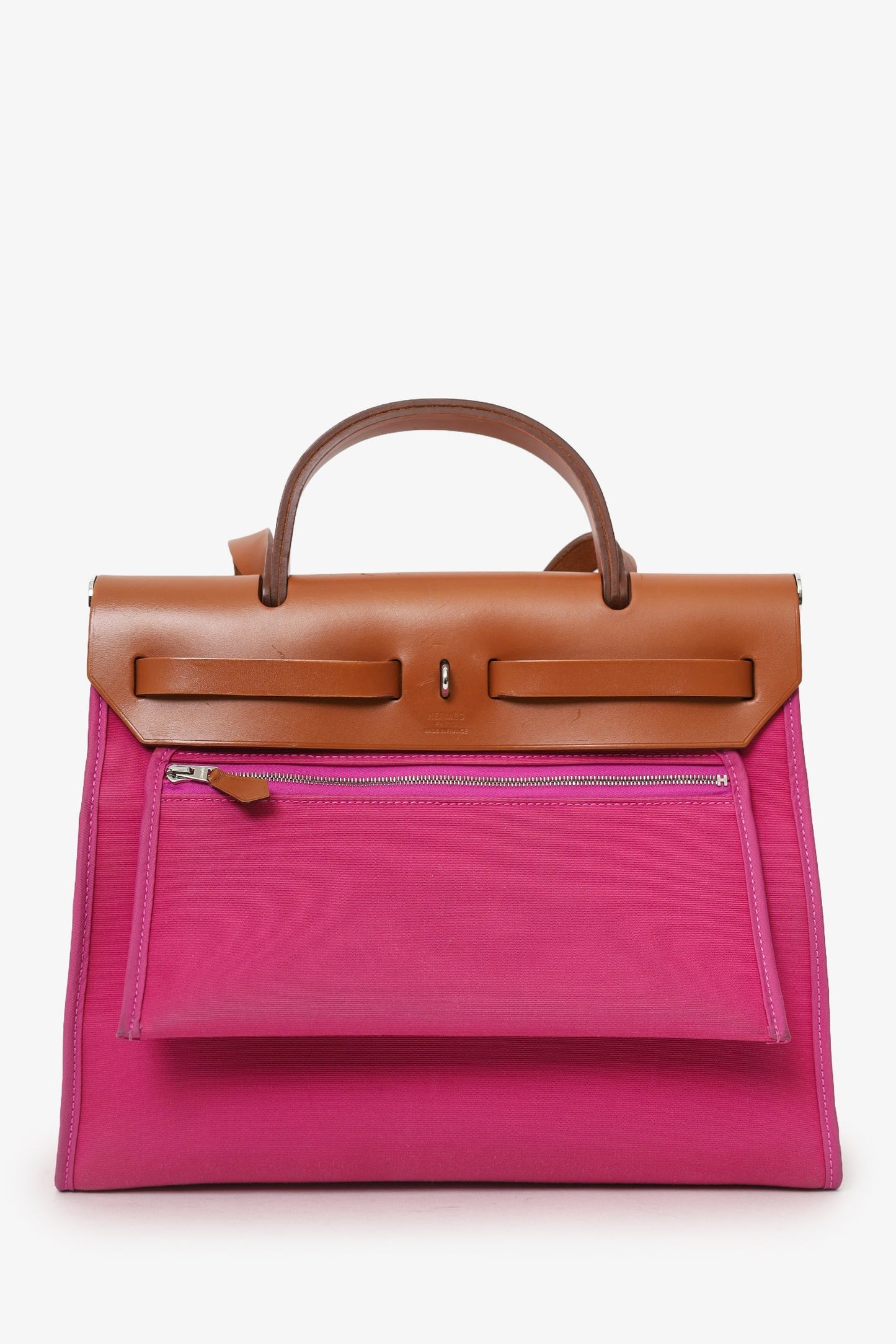 Hermés 2018 L3 Rose Pourpre Canvas/Leather Herbag 31