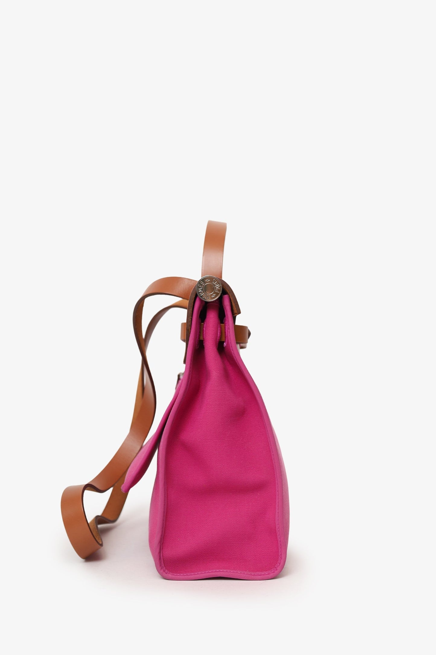 Hermés 2018 L3 Rose Pourpre Canvas/Leather Herbag 31