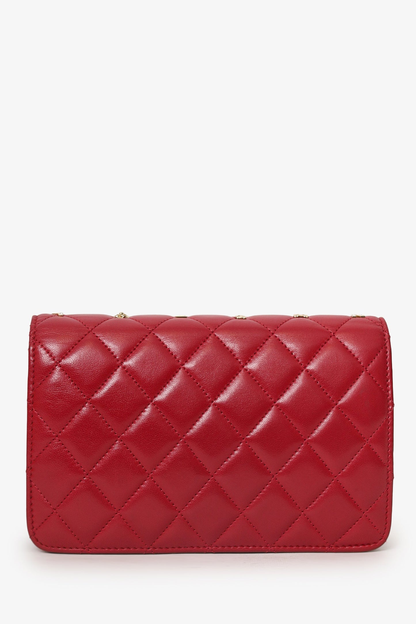 Chanel™ 2021 Red Quilted Lambskin Leather All About Chanel Wallet on Chain