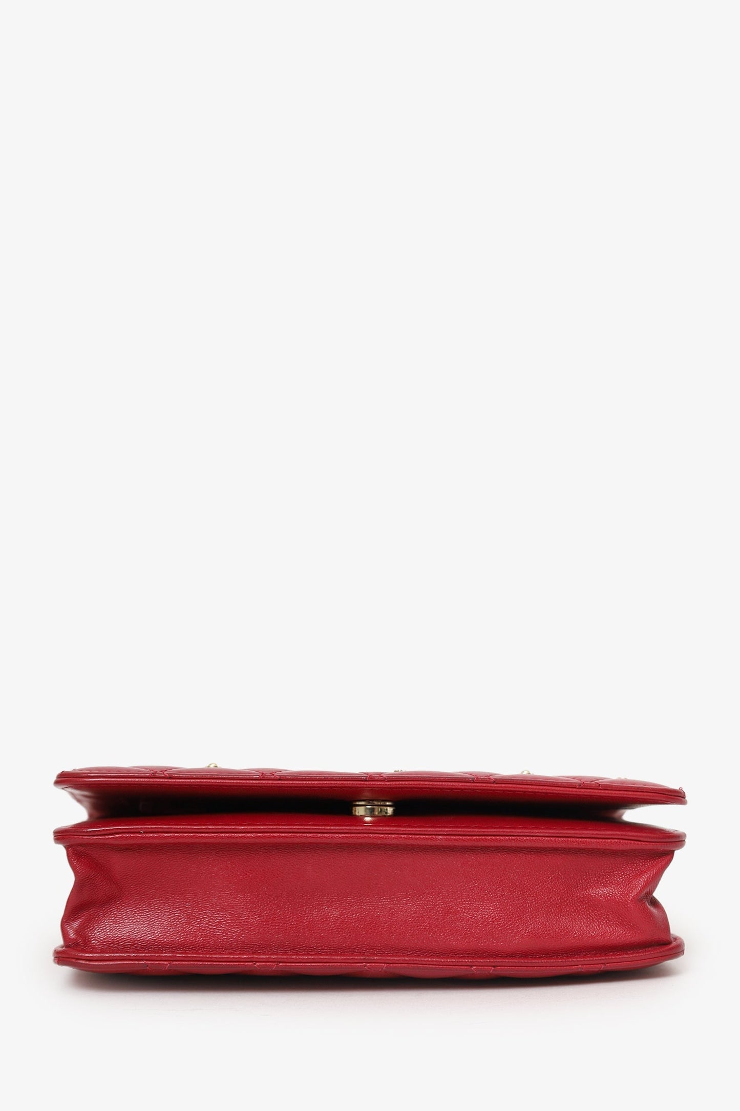 Chanel™ 2021 Red Quilted Lambskin Leather All About Chanel Wallet on Chain