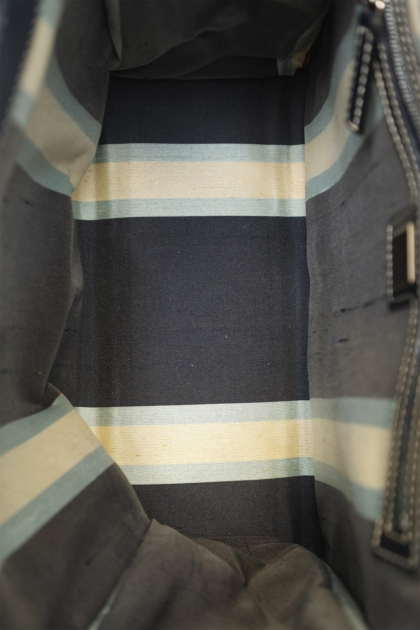 Fendi Blue Denim Baguette Buckle Square Tote Square