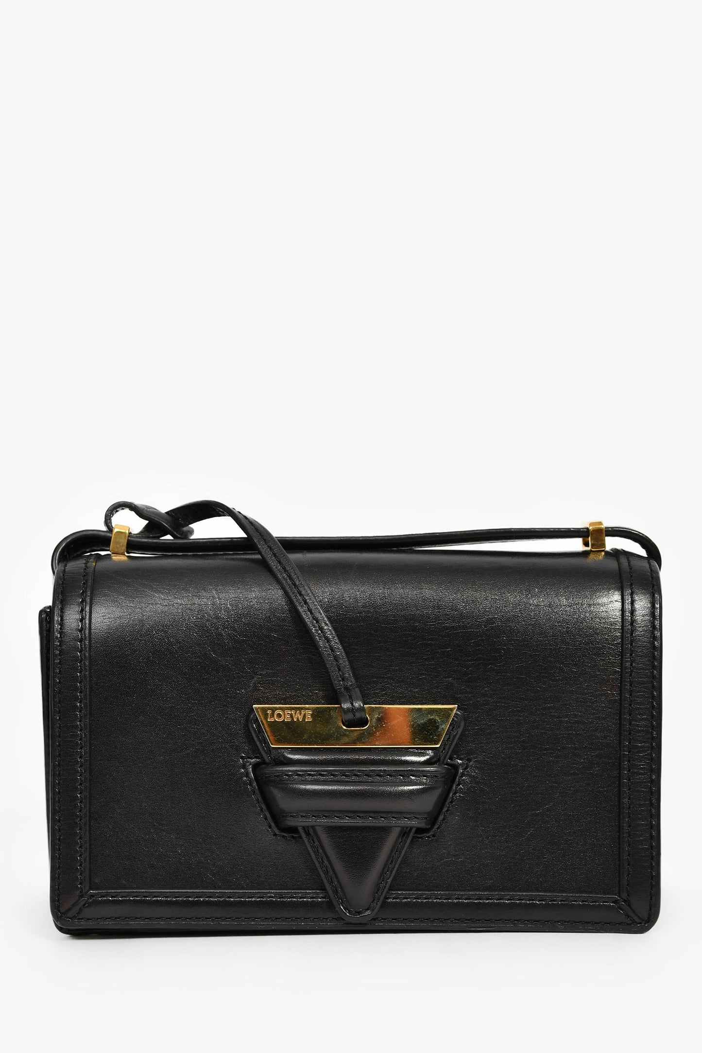 Loewe 2016 Black Leather Barcelona Crossbody Bag