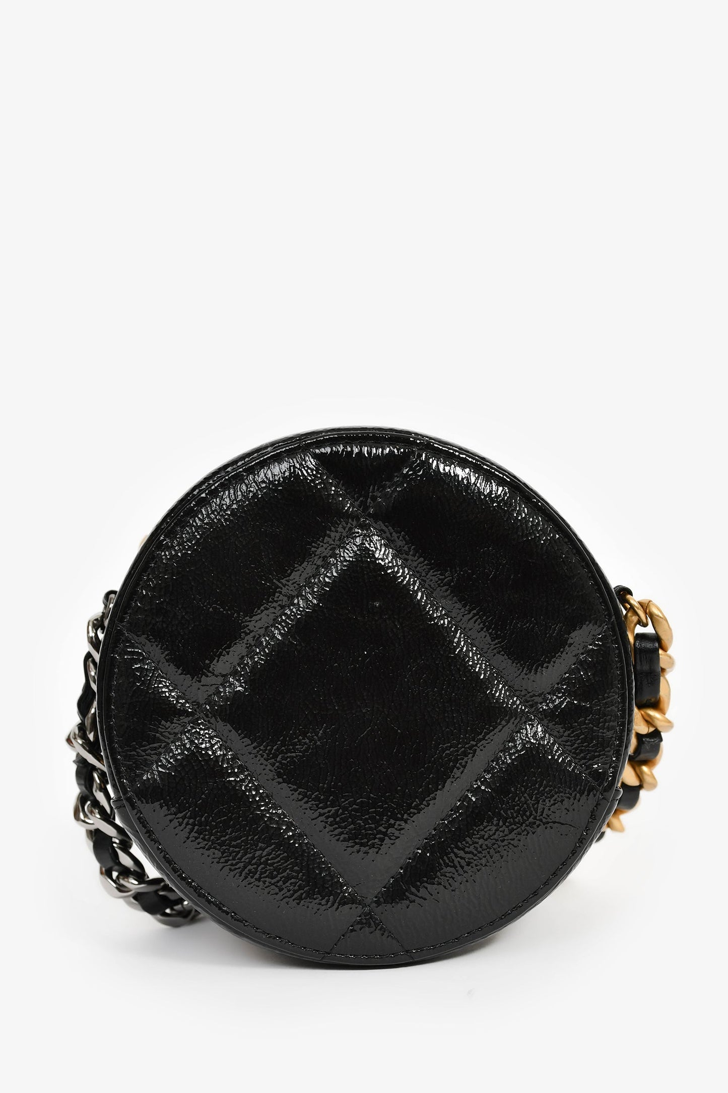 Chanel™ Black Leather Quilted 19 Round Crossbody Bag