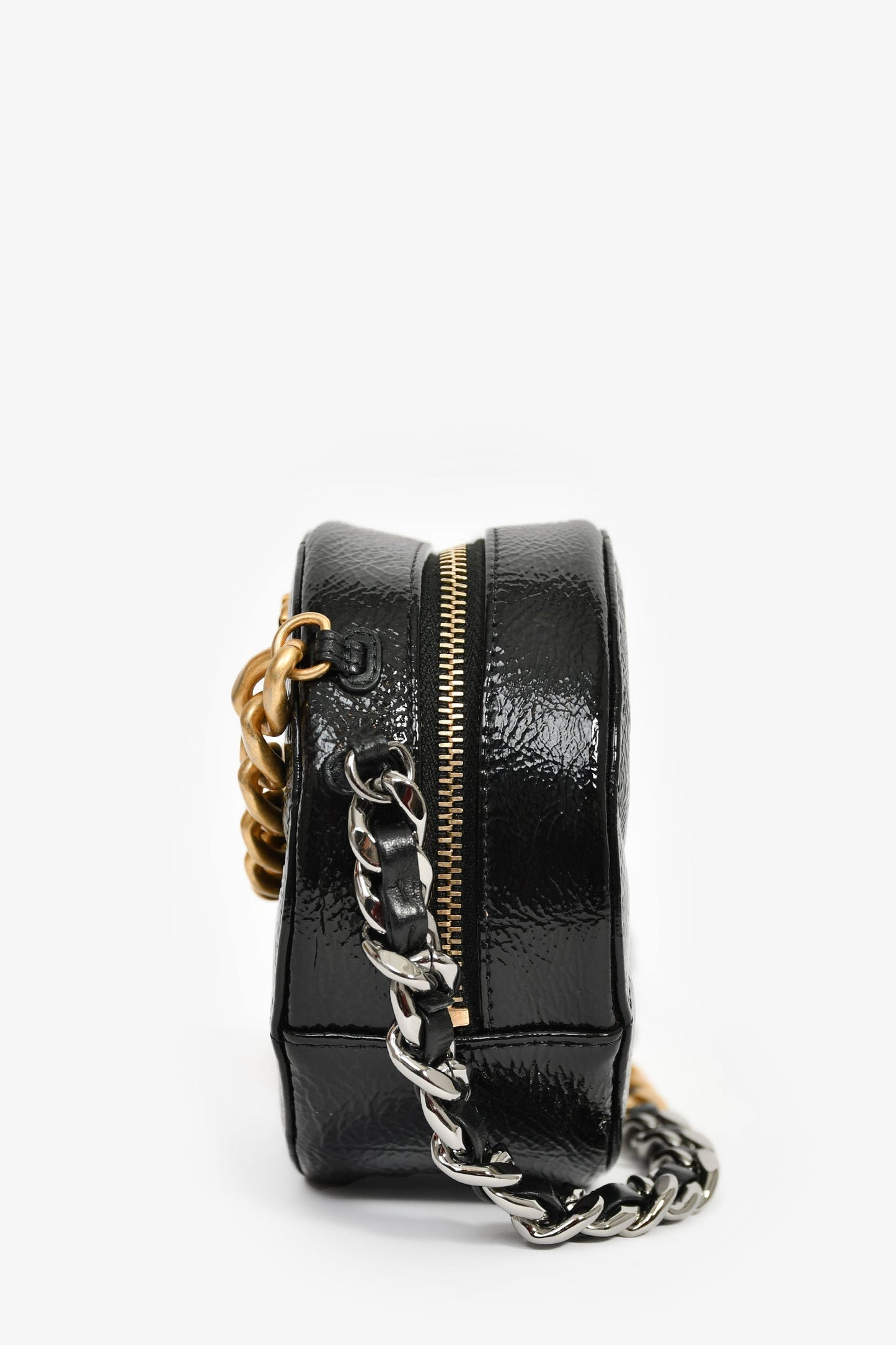 Chanel™ Black Leather Quilted 19 Round Crossbody Bag