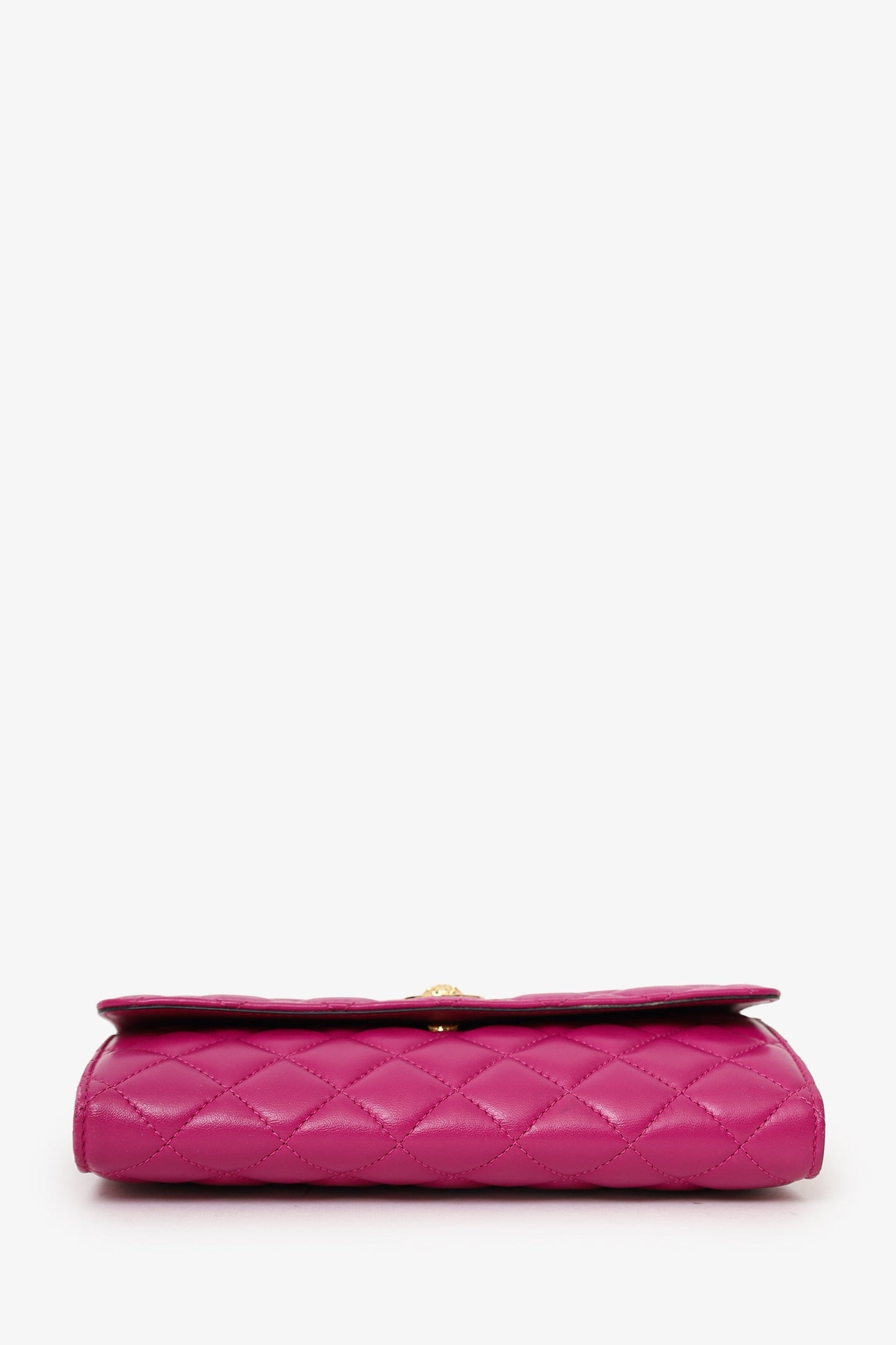 Versace Pink Leather Medusa Wallet On Chain