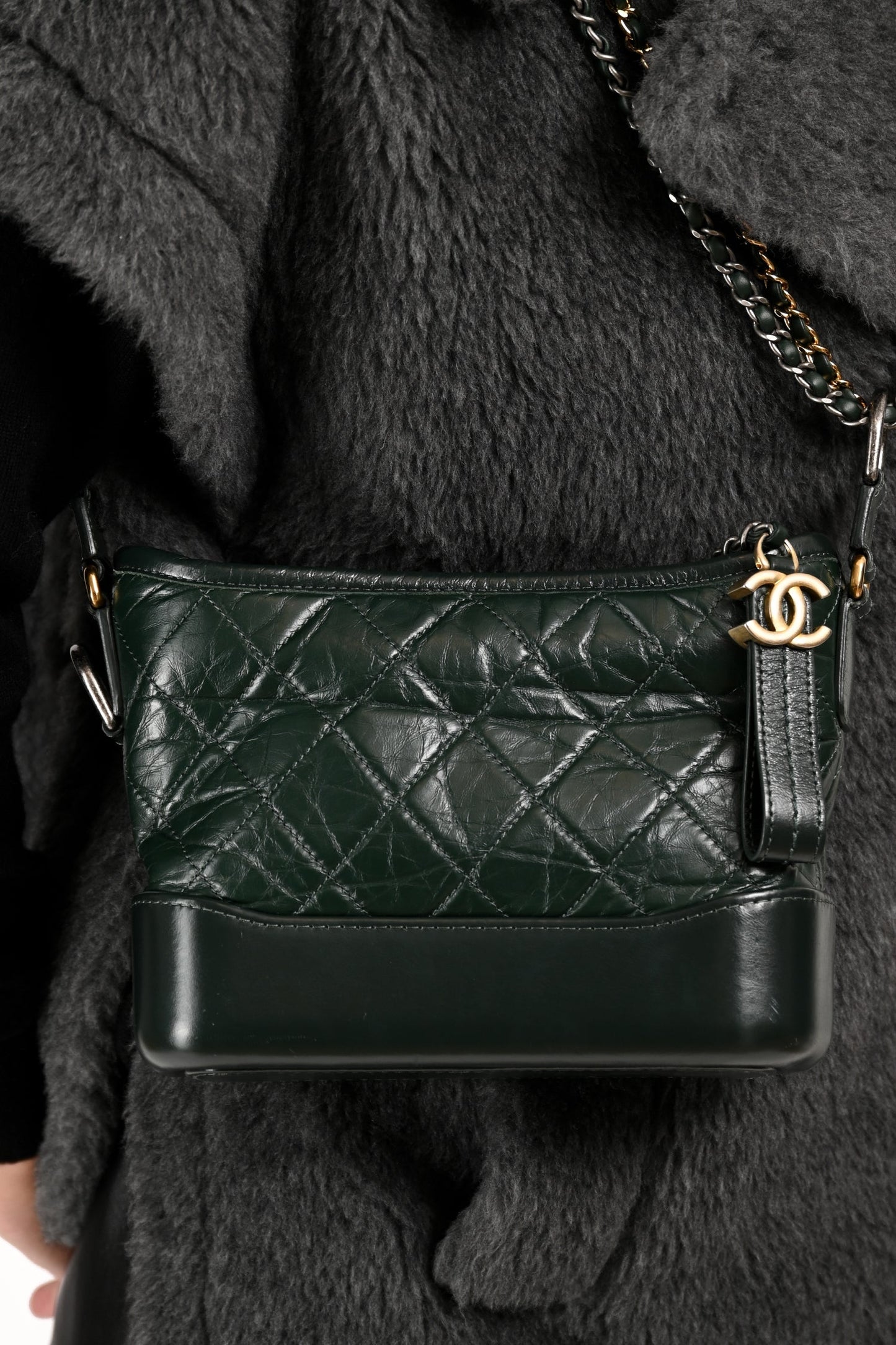 Chanel™ Green Aged Leather Small Gabrielle Crossbody