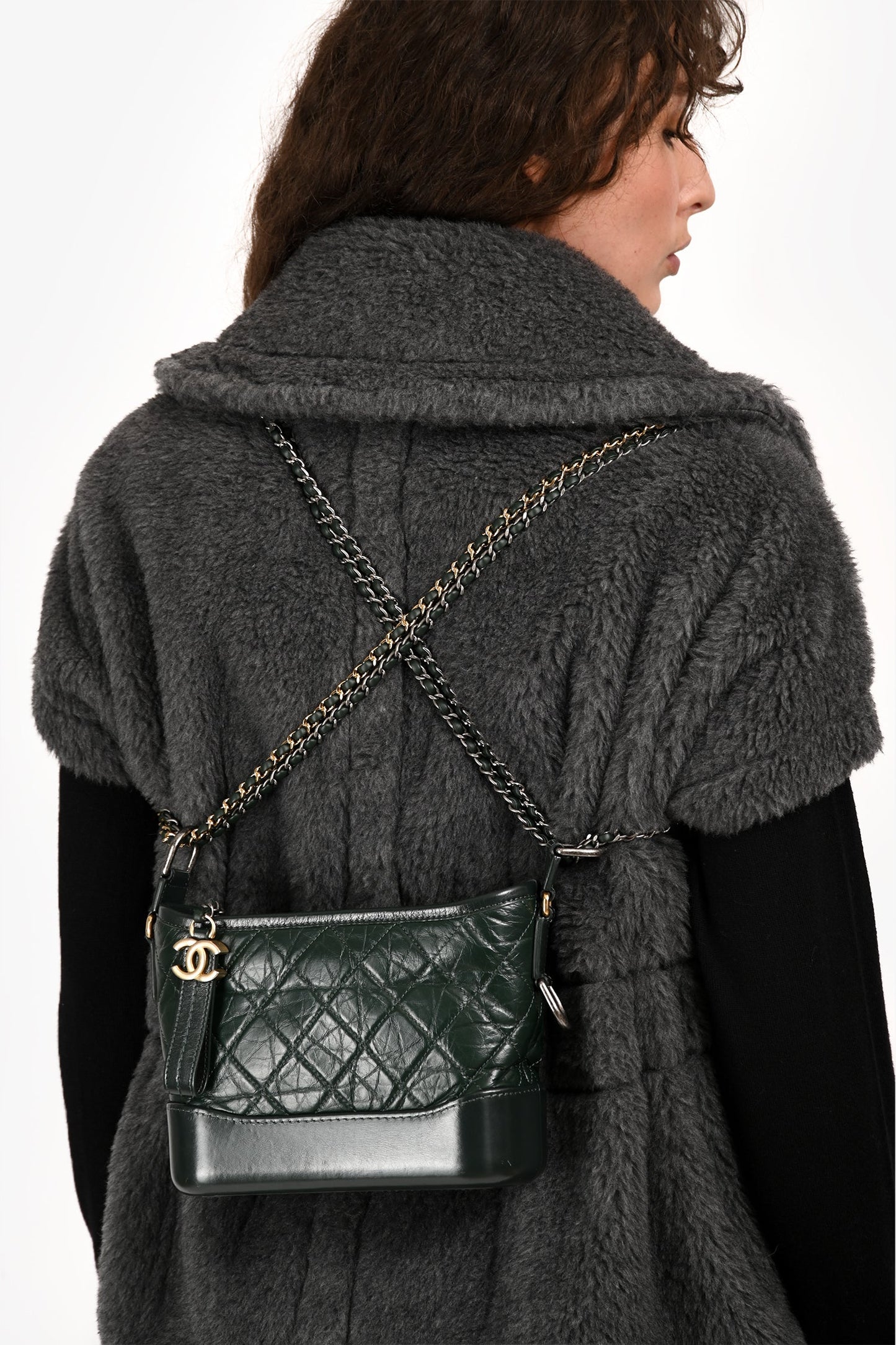 Chanel™ Green Aged Leather Small Gabrielle Crossbody