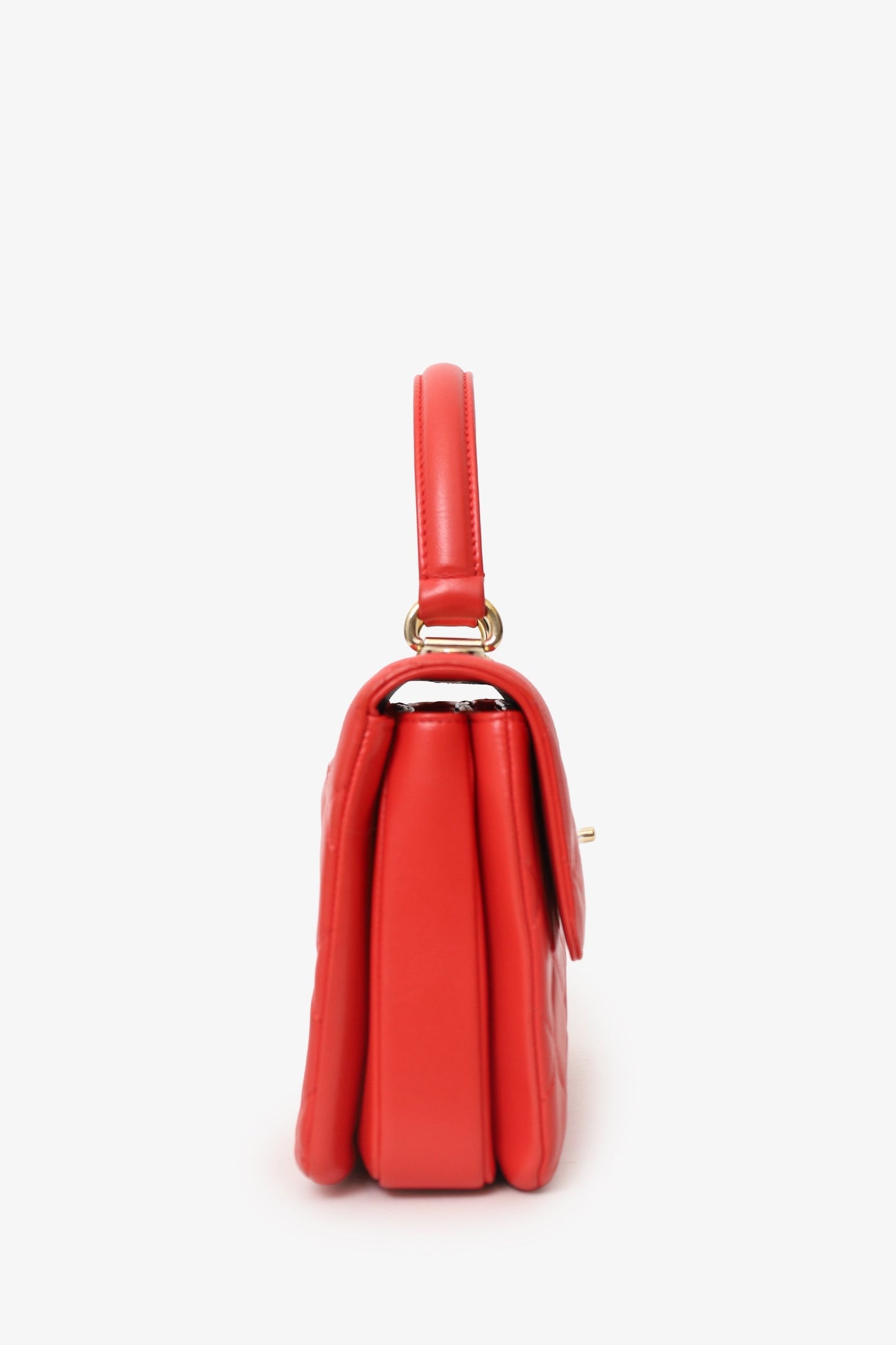 Chanel™ 2019 Red Leather Trendy CC Small Top Handle