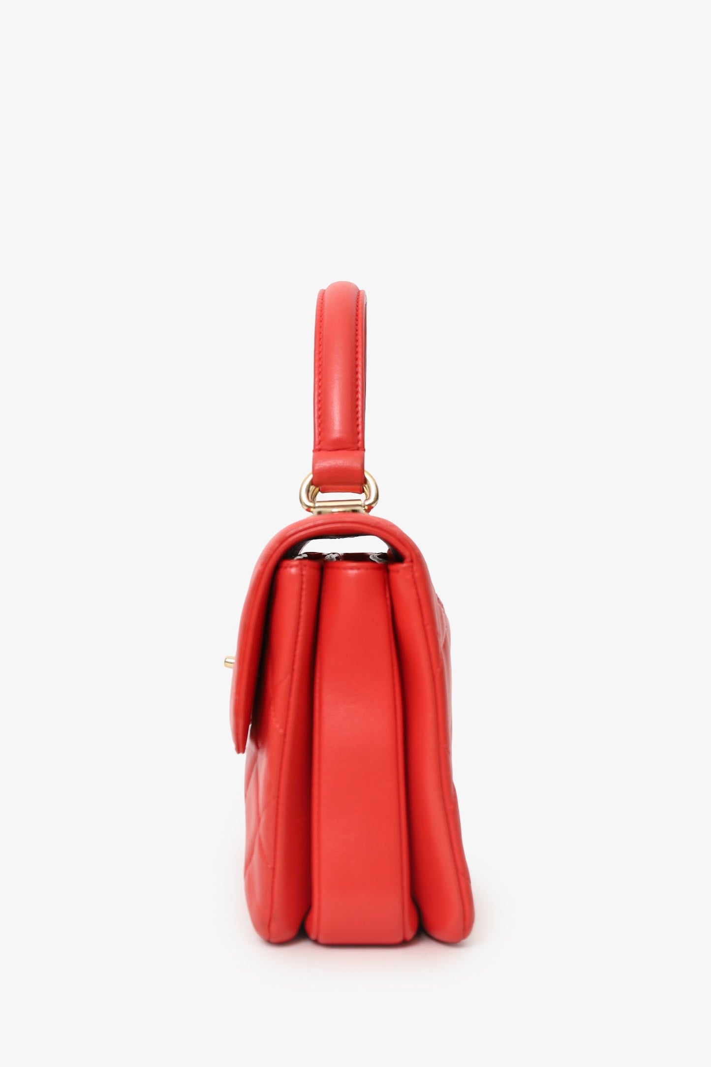 Chanel™ 2019 Red Leather Trendy CC Small Top Handle