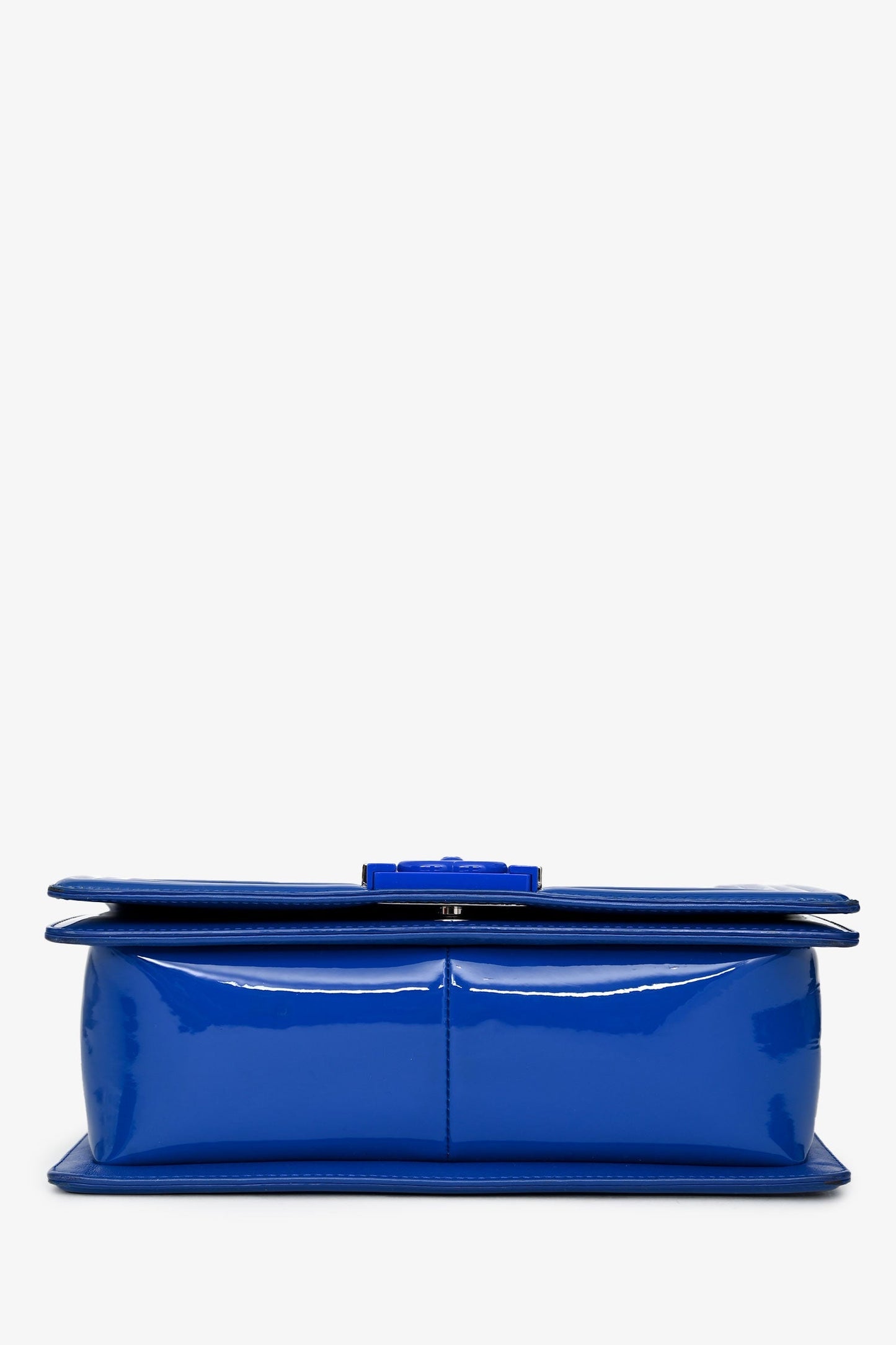 Chanel™ 2014/15 Cobalt Blue Patent Old Medium Boy Bag