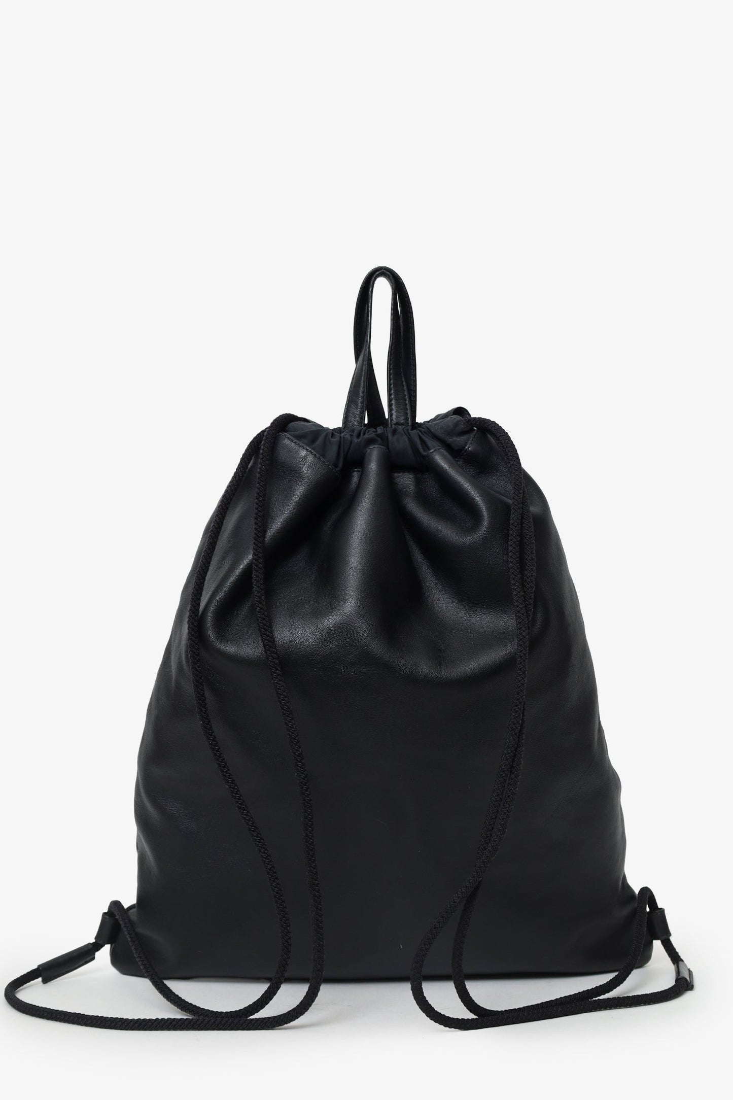 Gucci Black Leather Ghost Printed "Real" Drawstring Backpack
