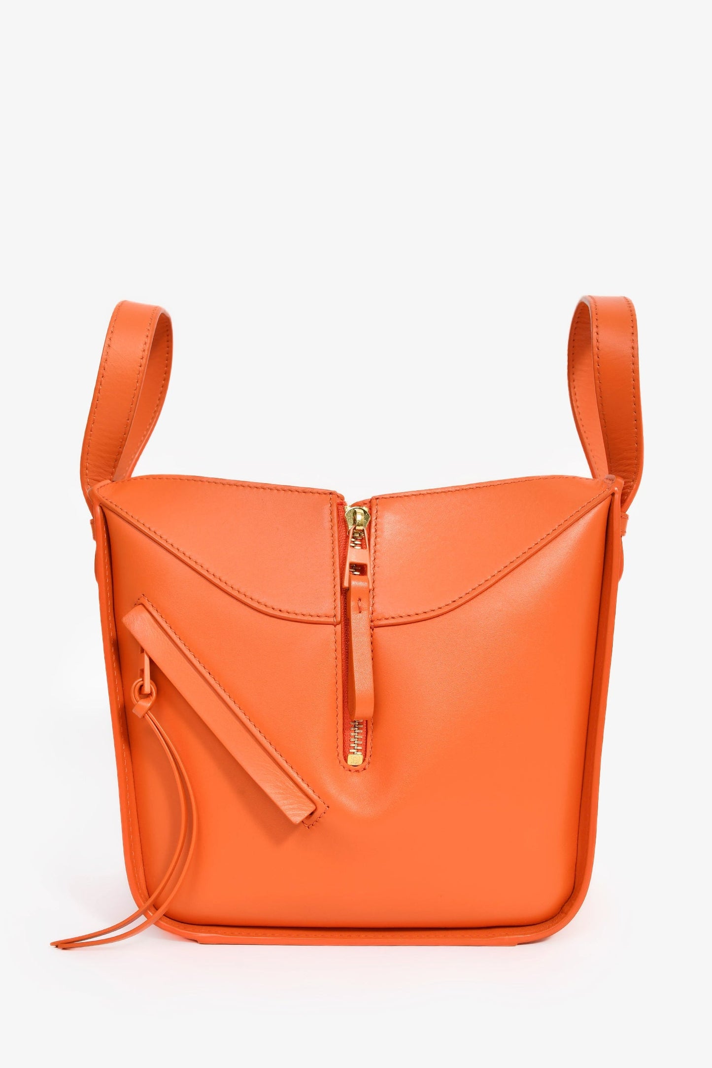 Loewe Orange Leather 'Hammock' Tote with Strap