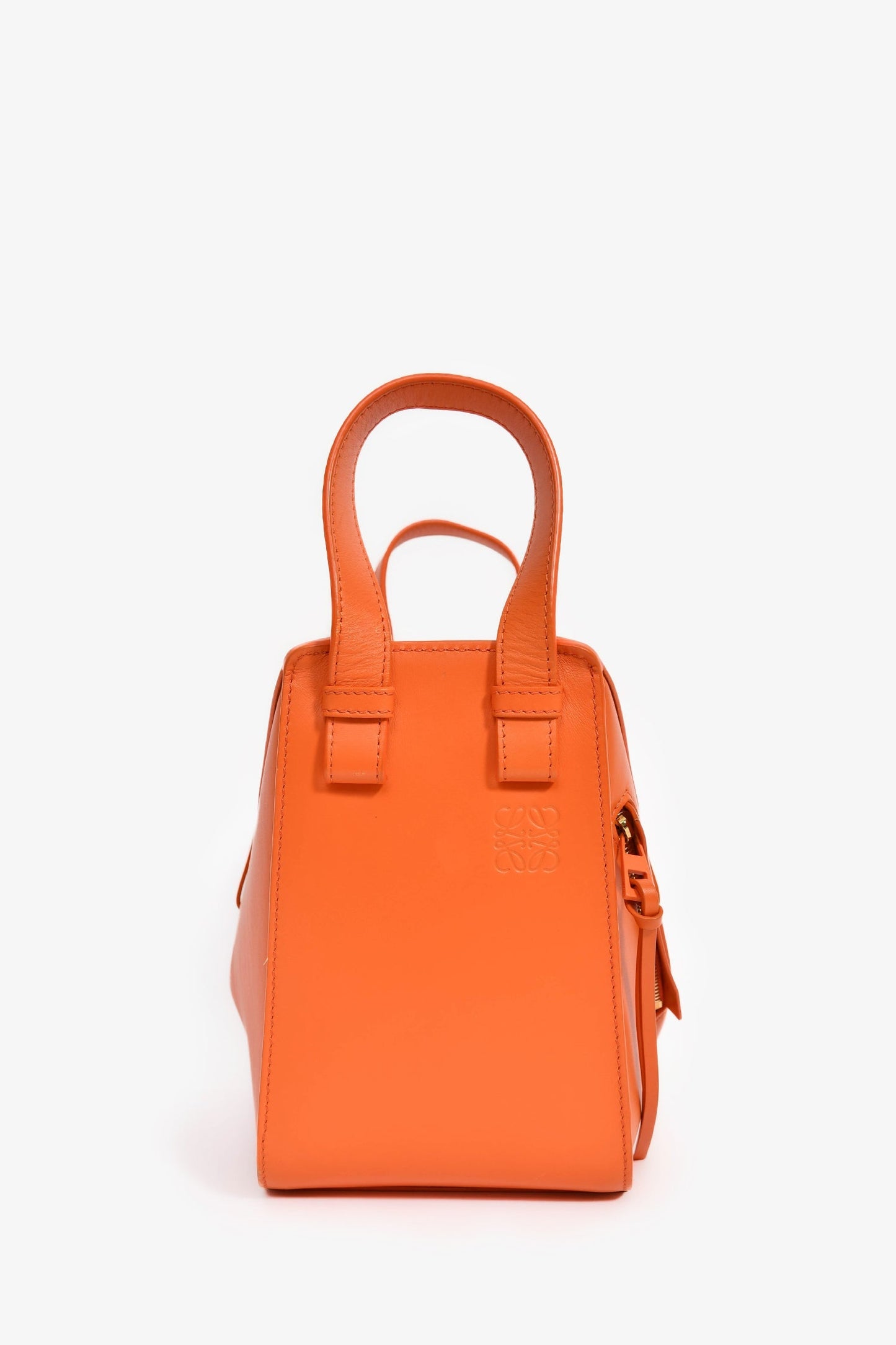 Loewe Orange Leather 'Hammock' Tote with Strap
