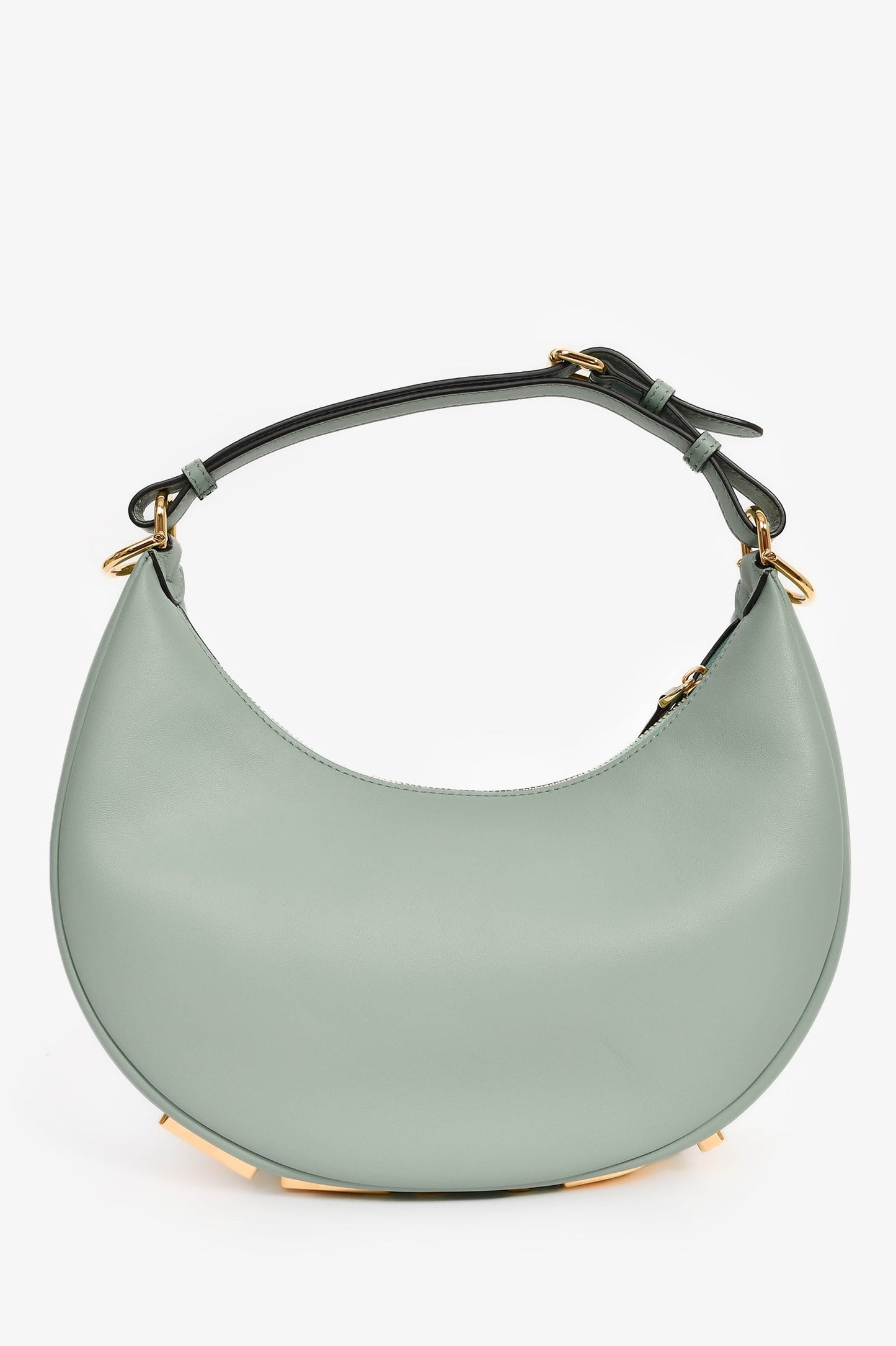Fendi Blue Leather 'Fendigraphy' Shoulder Bag