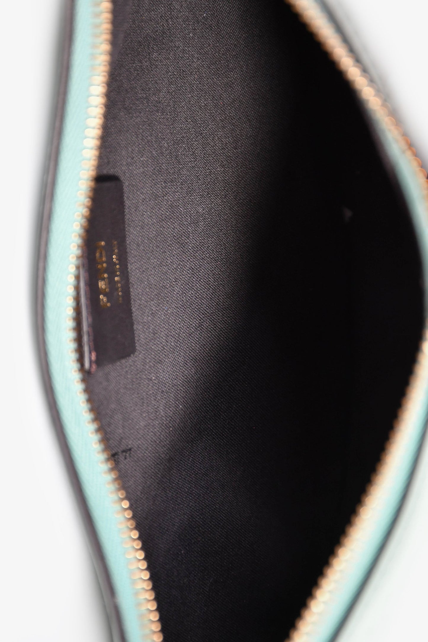 Fendi Blue Leather 'Fendigraphy' Shoulder Bag
