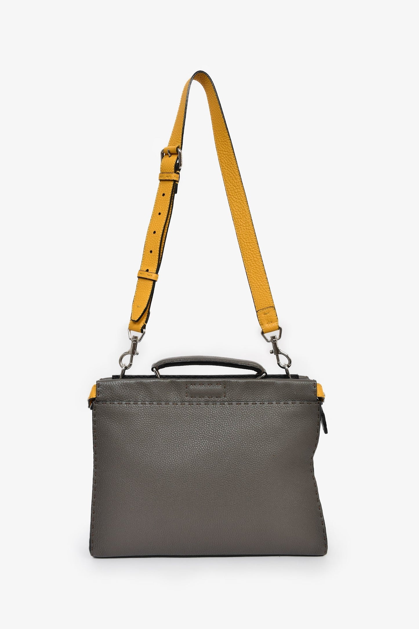 Fendi Taupe Leather Large Selleria Peekaboo Briefcase
