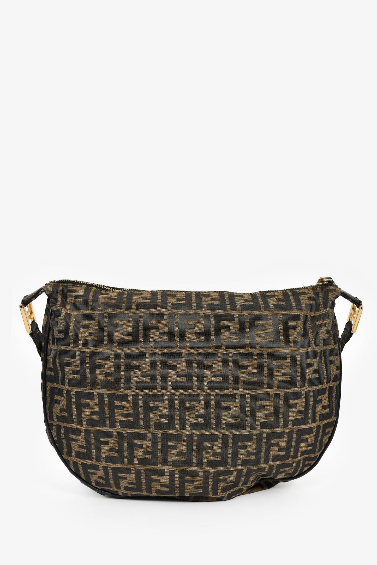 Fendi Brown Canvas Zucca FF Shoulder Bag