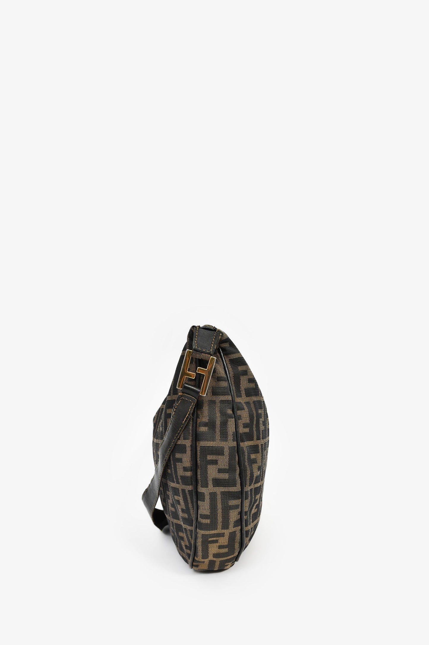 Fendi Brown Canvas Zucca FF Shoulder Bag