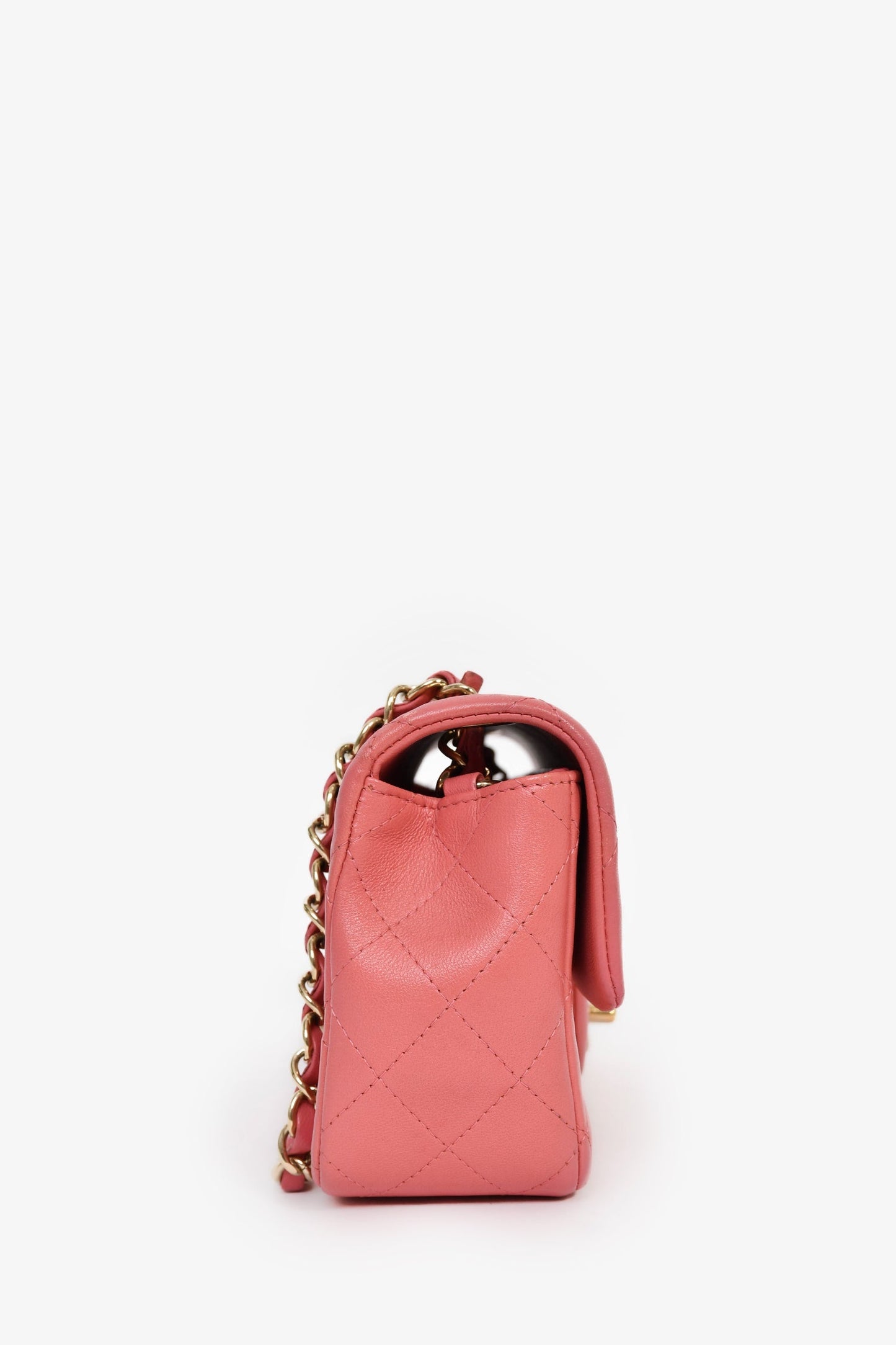 Chanel™ 2014 Valentine Charms Edition Pink Quilted Lambskin Mini Rectangular Flap Bag