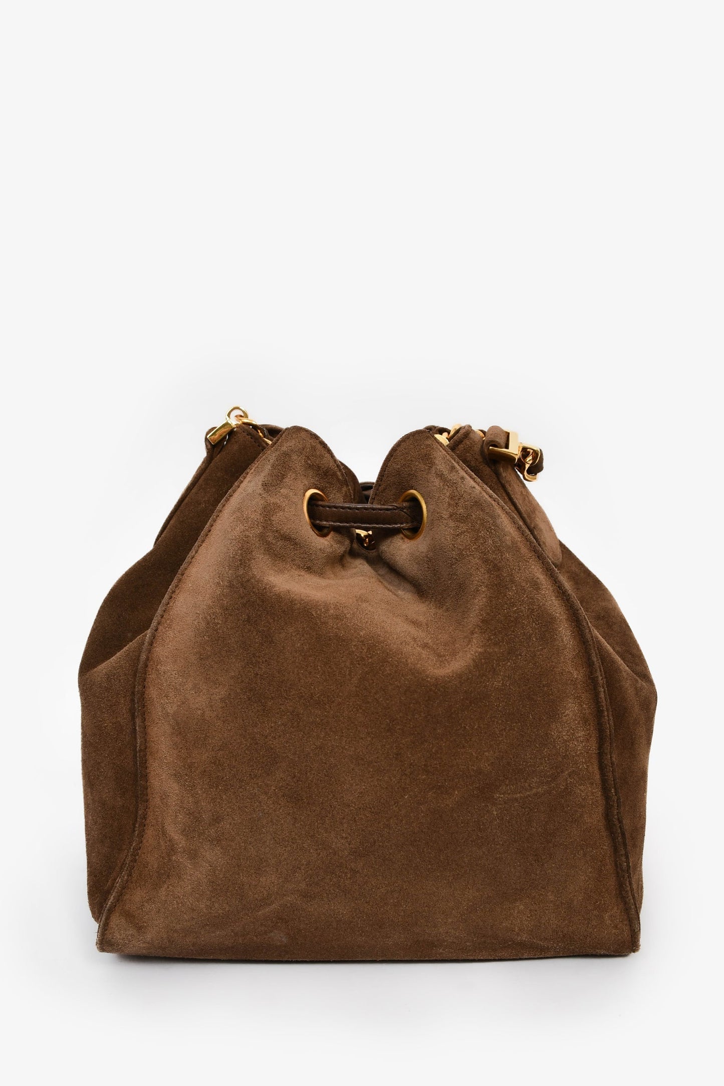 Chanel™ 1994-96 Brown Suede Timeless Drawstring Bucket Bag