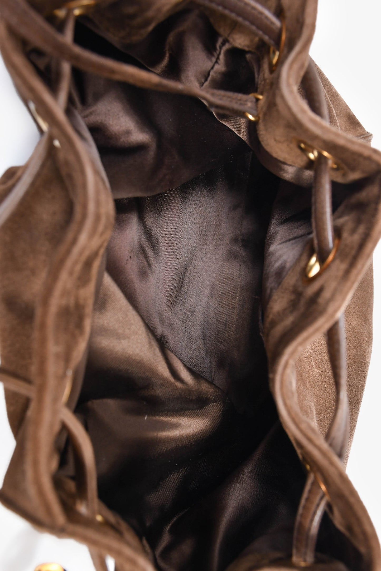 Chanel™ 1994-96 Brown Suede Timeless Drawstring Bucket Bag