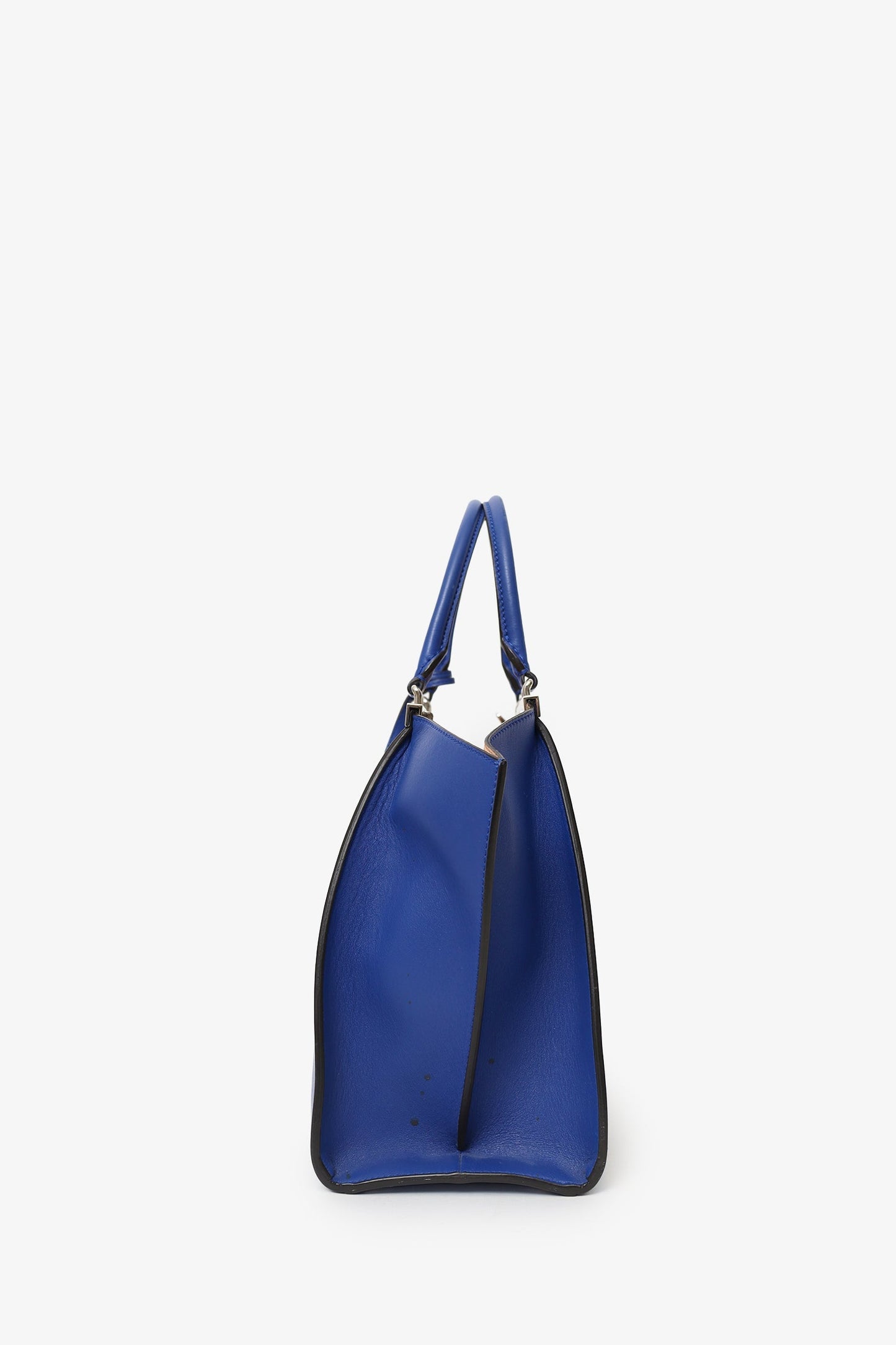 Fendi Blue Leather 3Jours Tote Bag With Strap