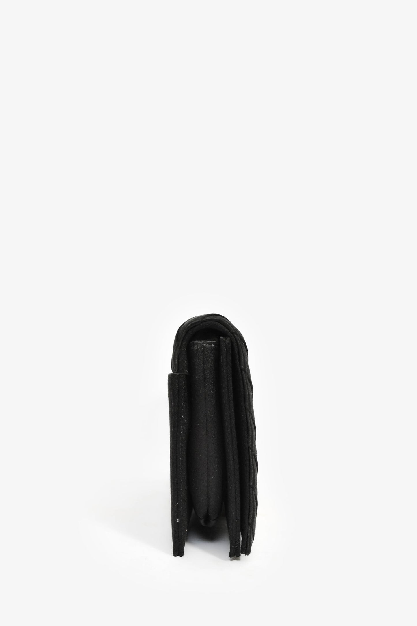Chanel™ 2019 Black Silk Pleated CC Flip Lock Clutch