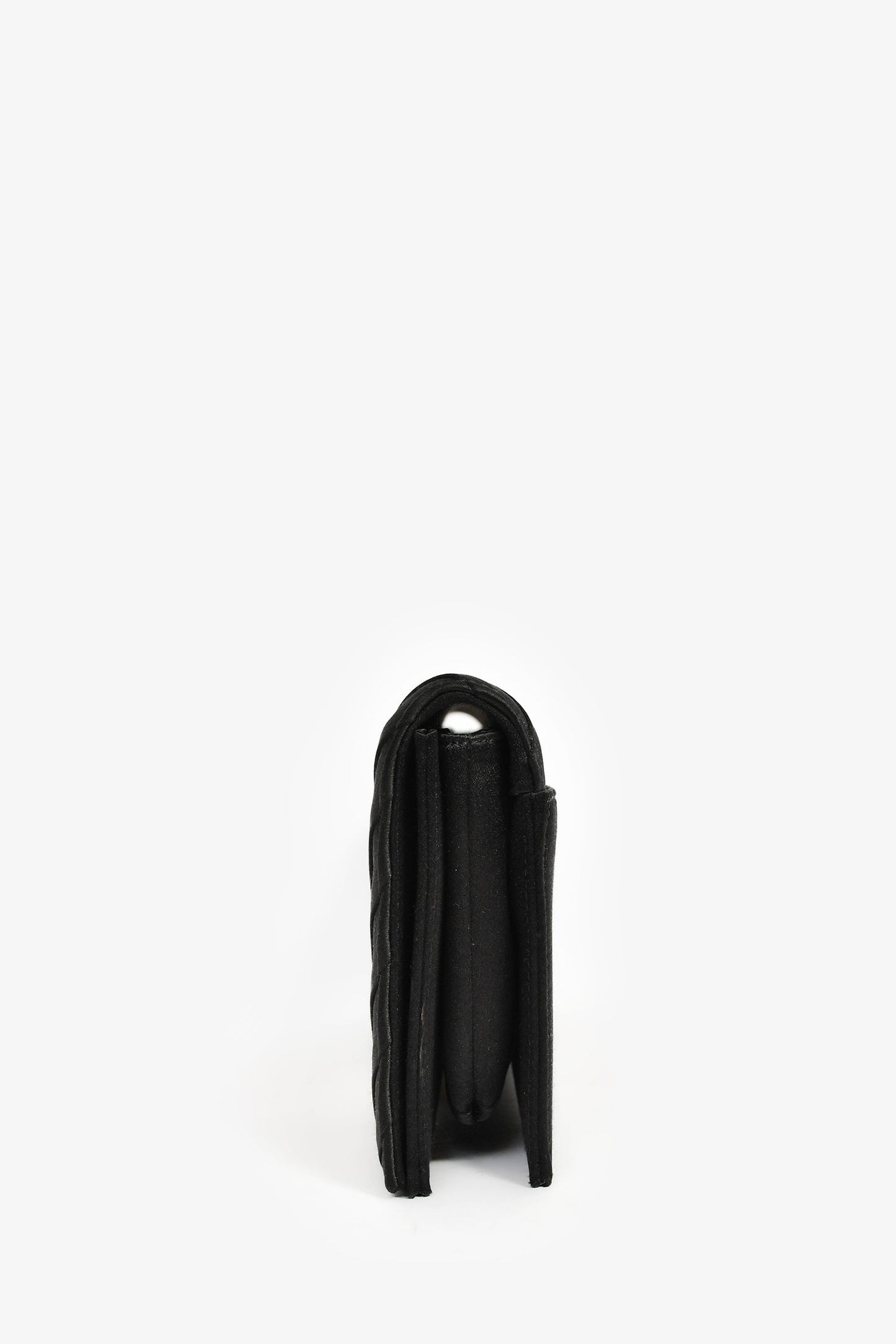 Chanel™ 2019 Black Silk Pleated CC Flip Lock Clutch