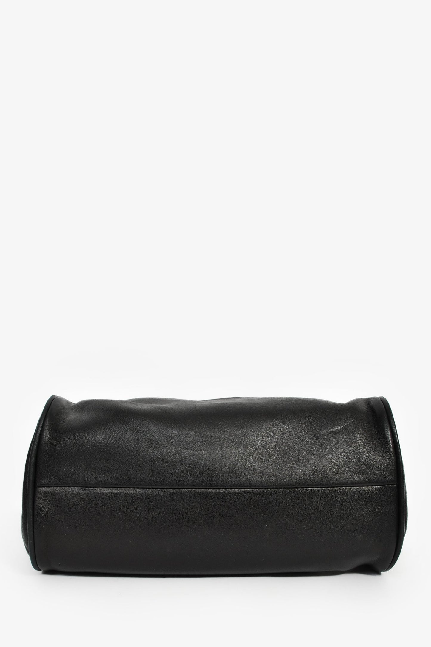 Chanel™ Vintage Black Leather Camellia Frame Clutch Bag