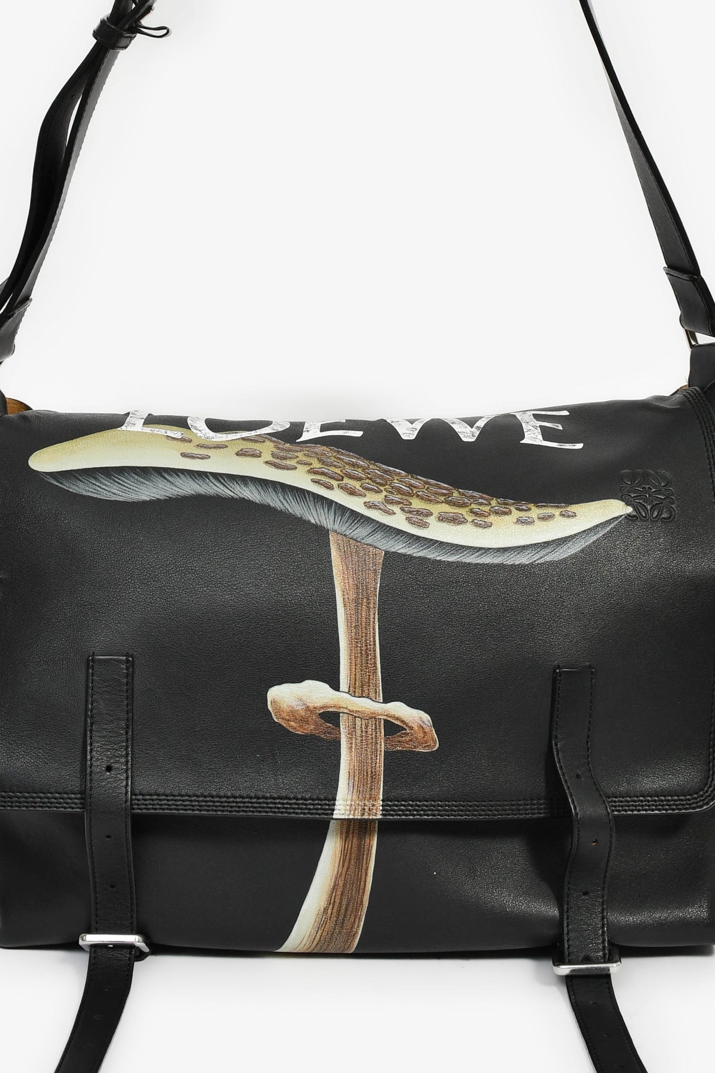 Loewe Black Leather Mushroom Messenger Bag