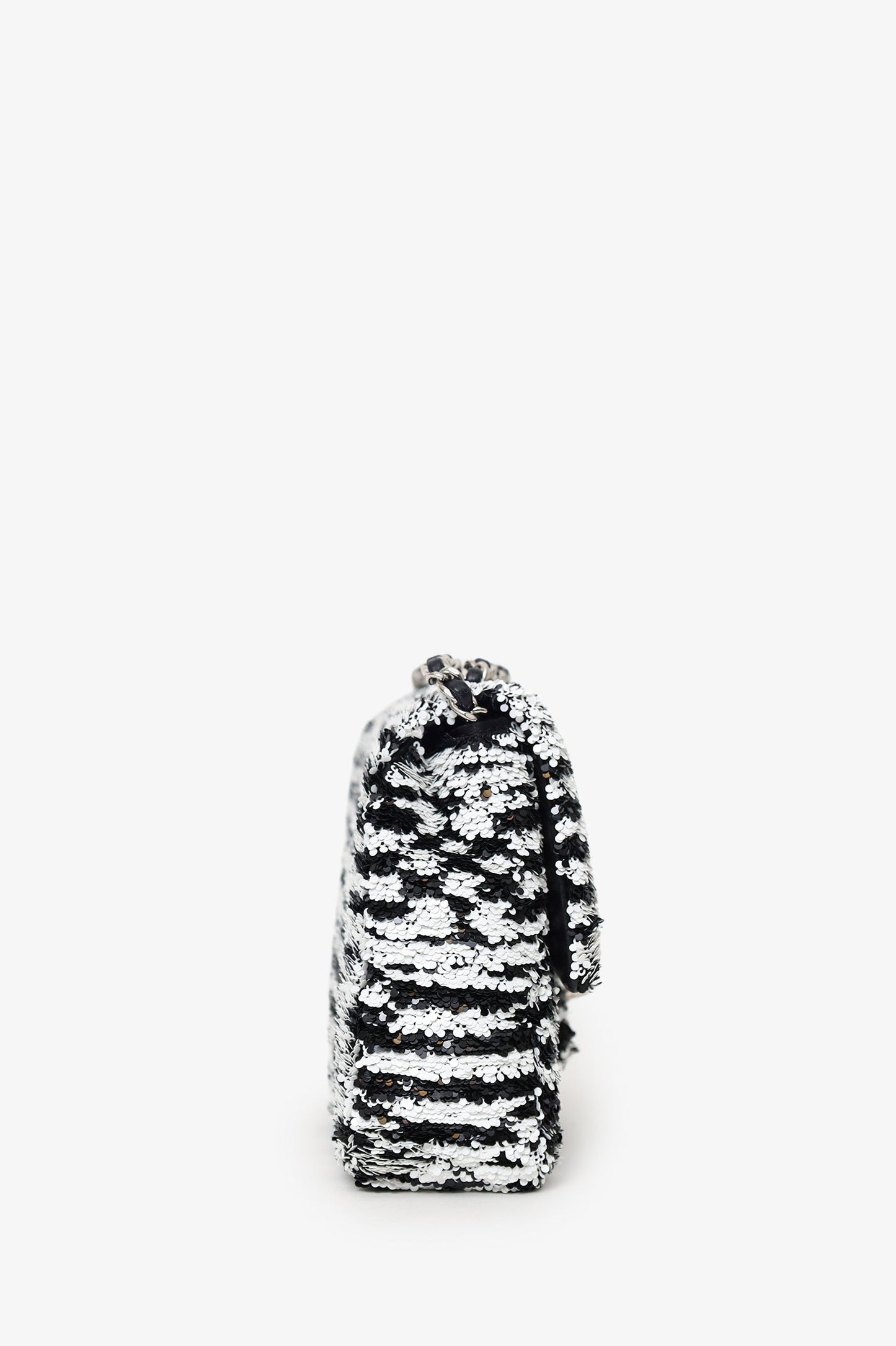 Chanel™ 24S Black/White Sequins CC Mini Single Flap Bag