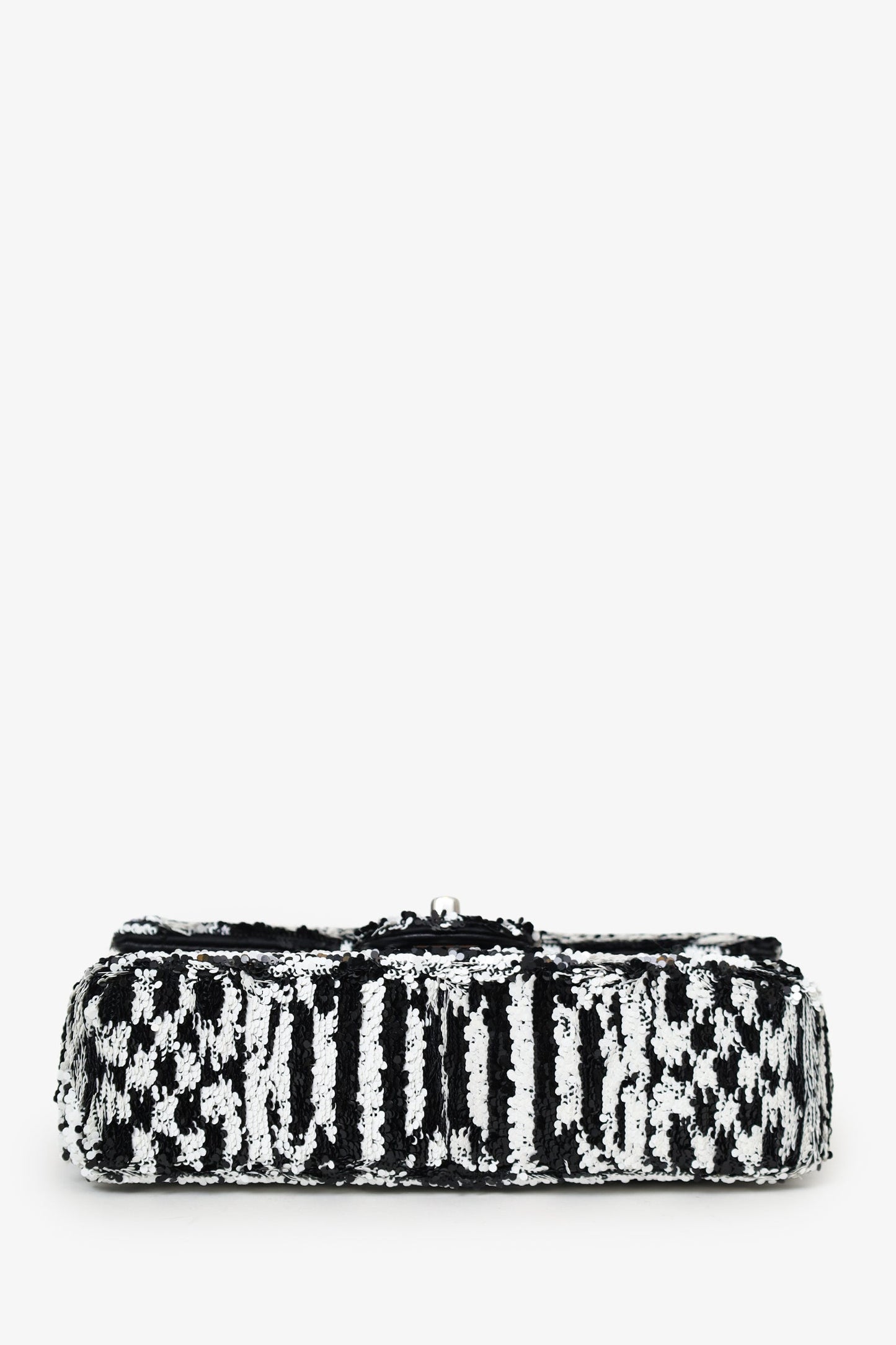 Chanel™ 24S Black/White Sequins CC Mini Single Flap Bag