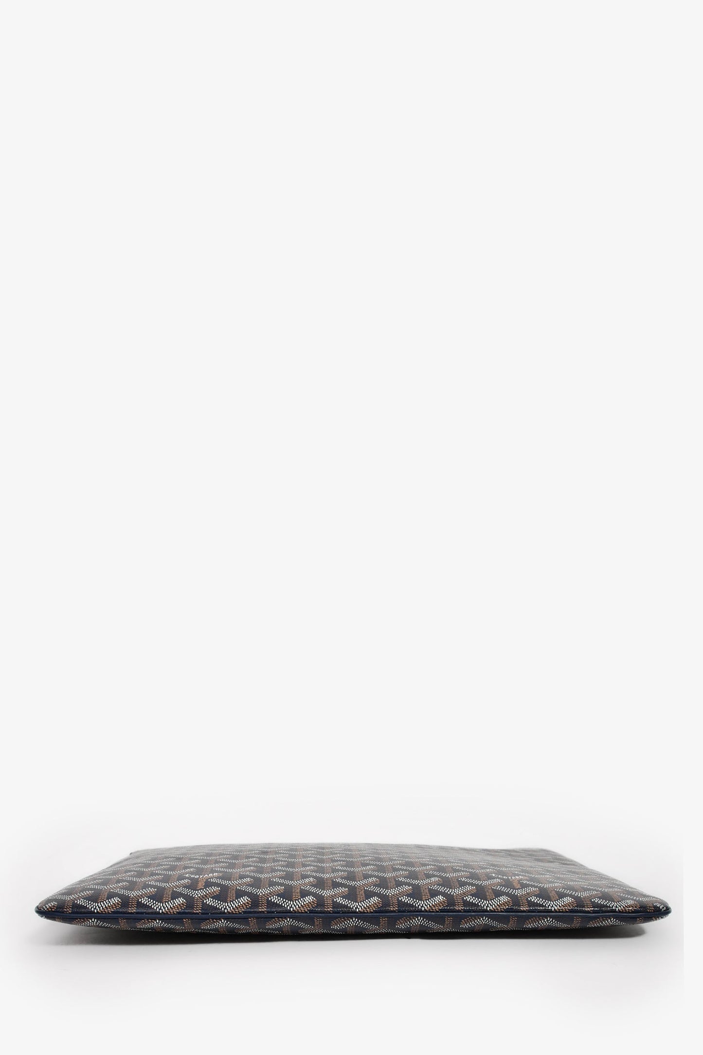 Goyard Navy Blue Goyardine Pochette Senat GM Zip Pouch