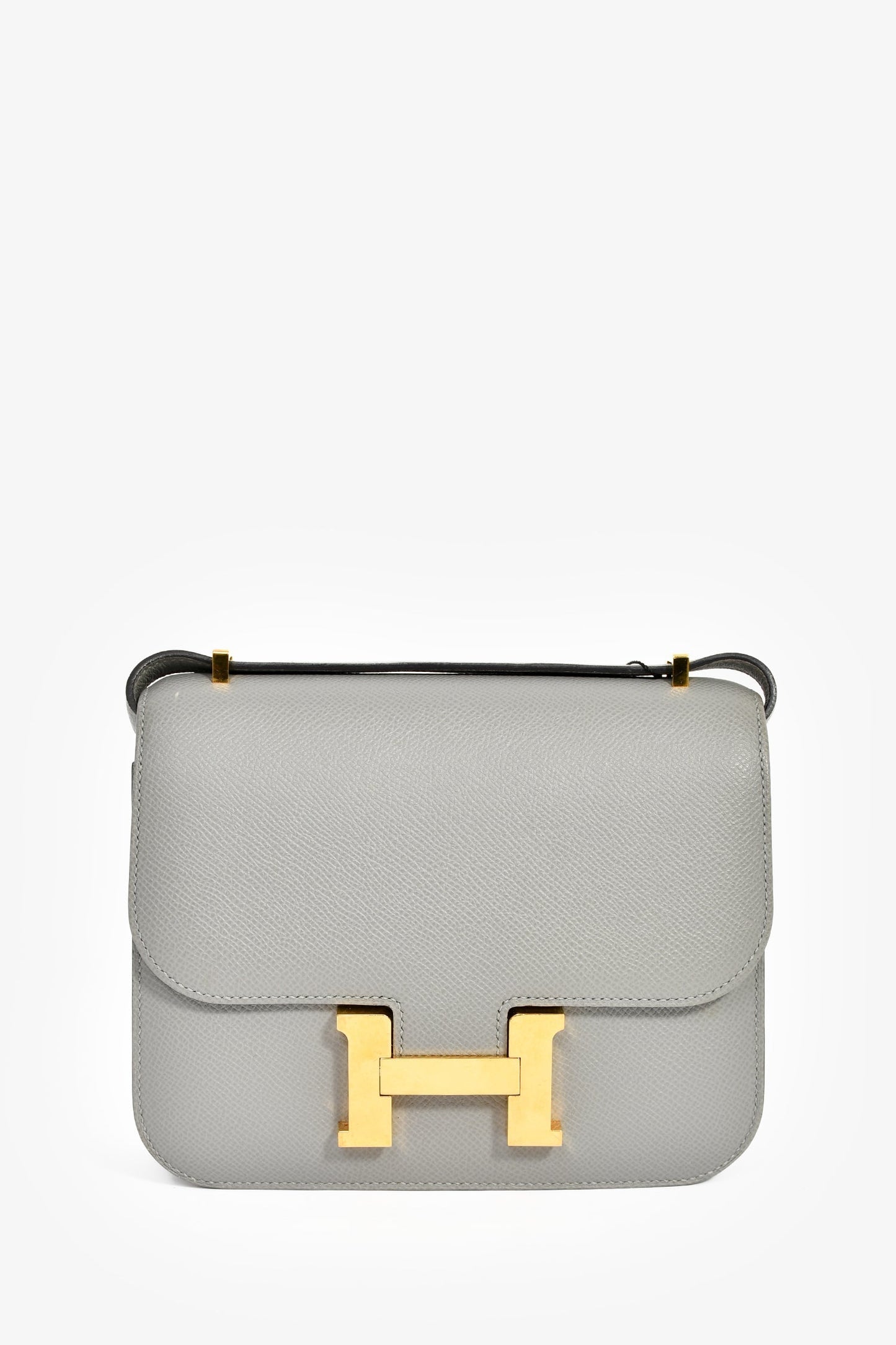 Hermès 2017 Gris Mouette Epsom Leather Mini Constance 18