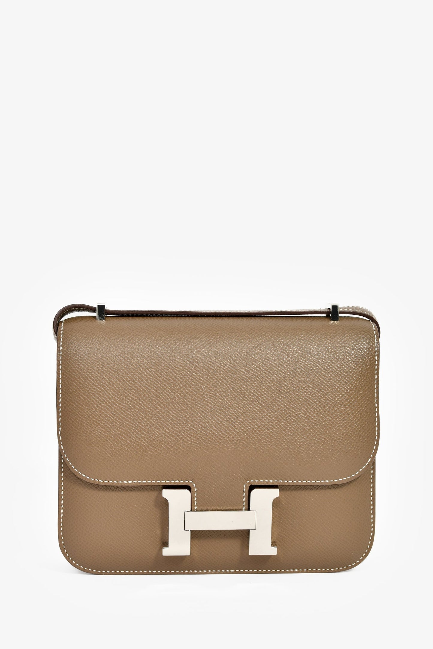 Hermès 2023 Etoupe Epsom Leather Mini Constance 18
