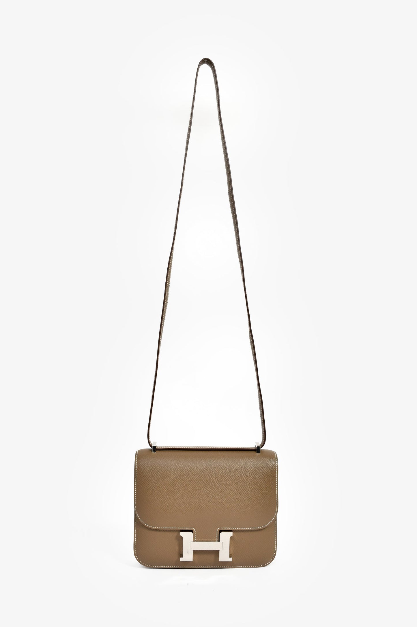 Hermès 2023 Etoupe Epsom Leather Mini Constance 18