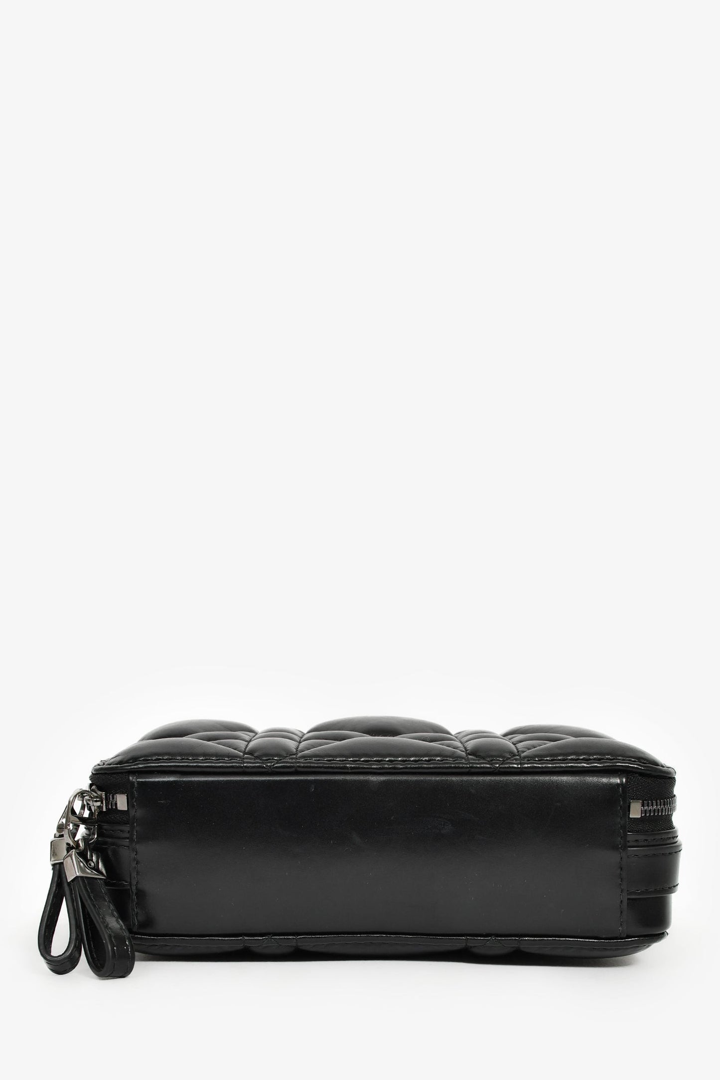 Christian Dior Black Puff Cannage Zip Around Chain 'Caro Box' Bag