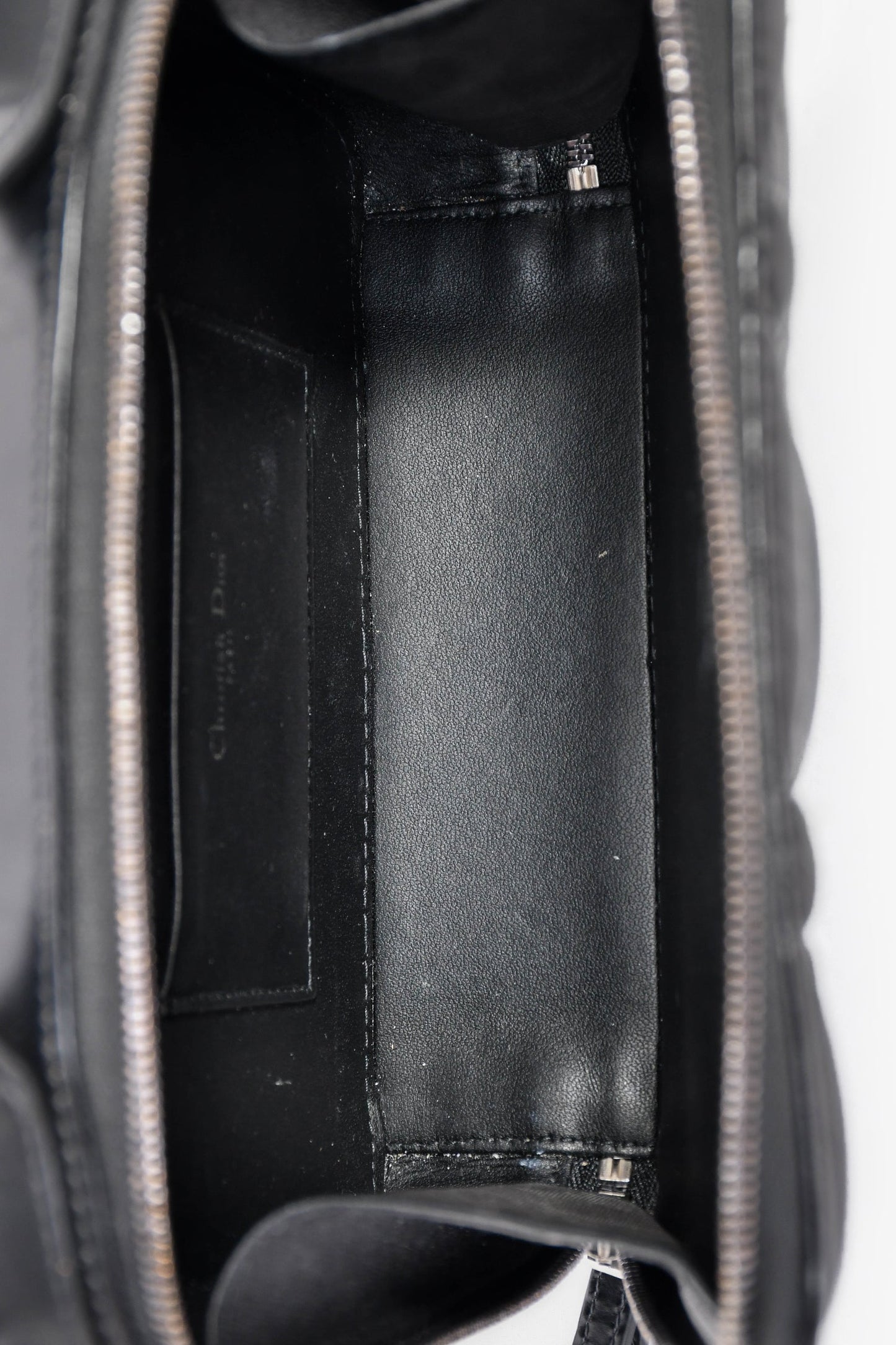 Christian Dior Black Puff Cannage Zip Around Chain 'Caro Box' Bag