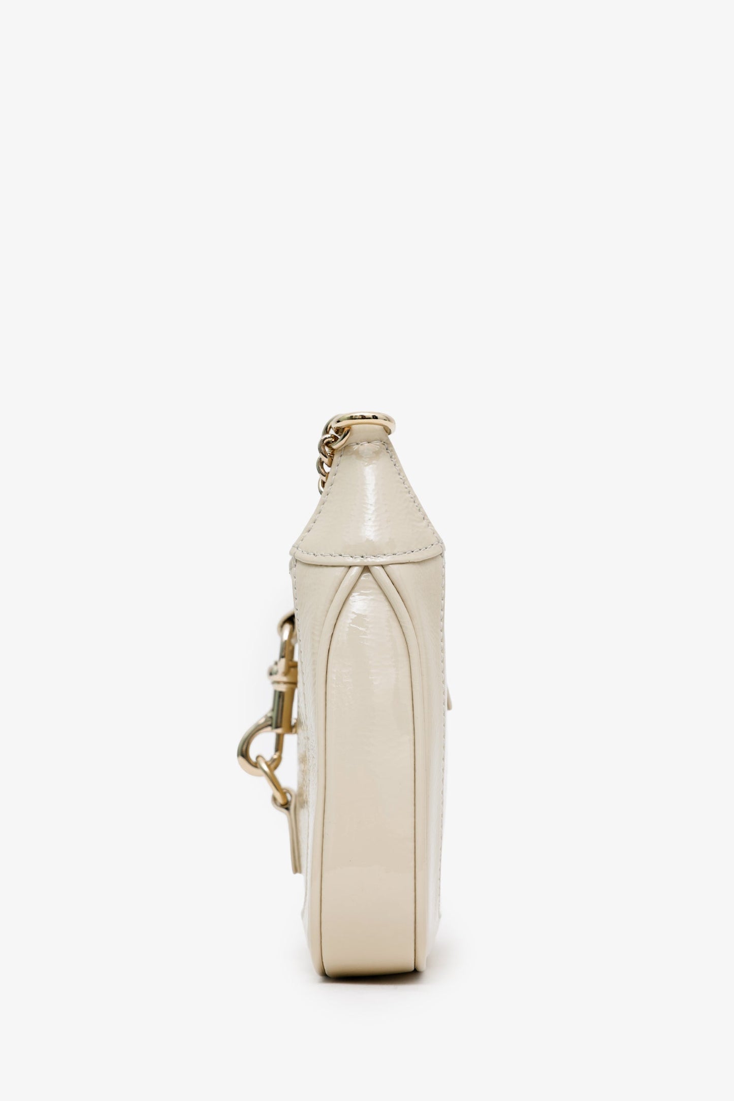 Gucci Ivory Patent Leather Mini Jackie Notte Chain Bag