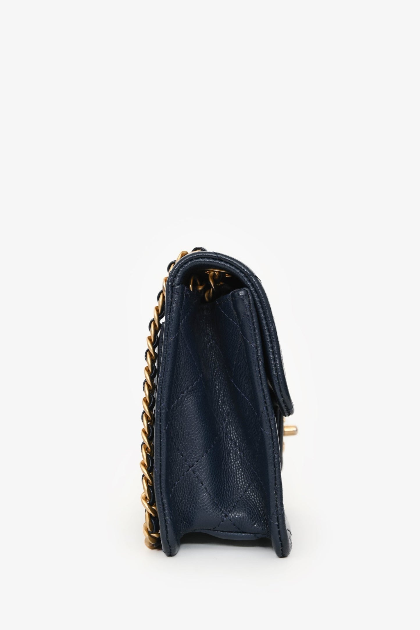 Chanel™ 2021 Navy Quilted Caviar Mini Sweet Classic Flap Bag