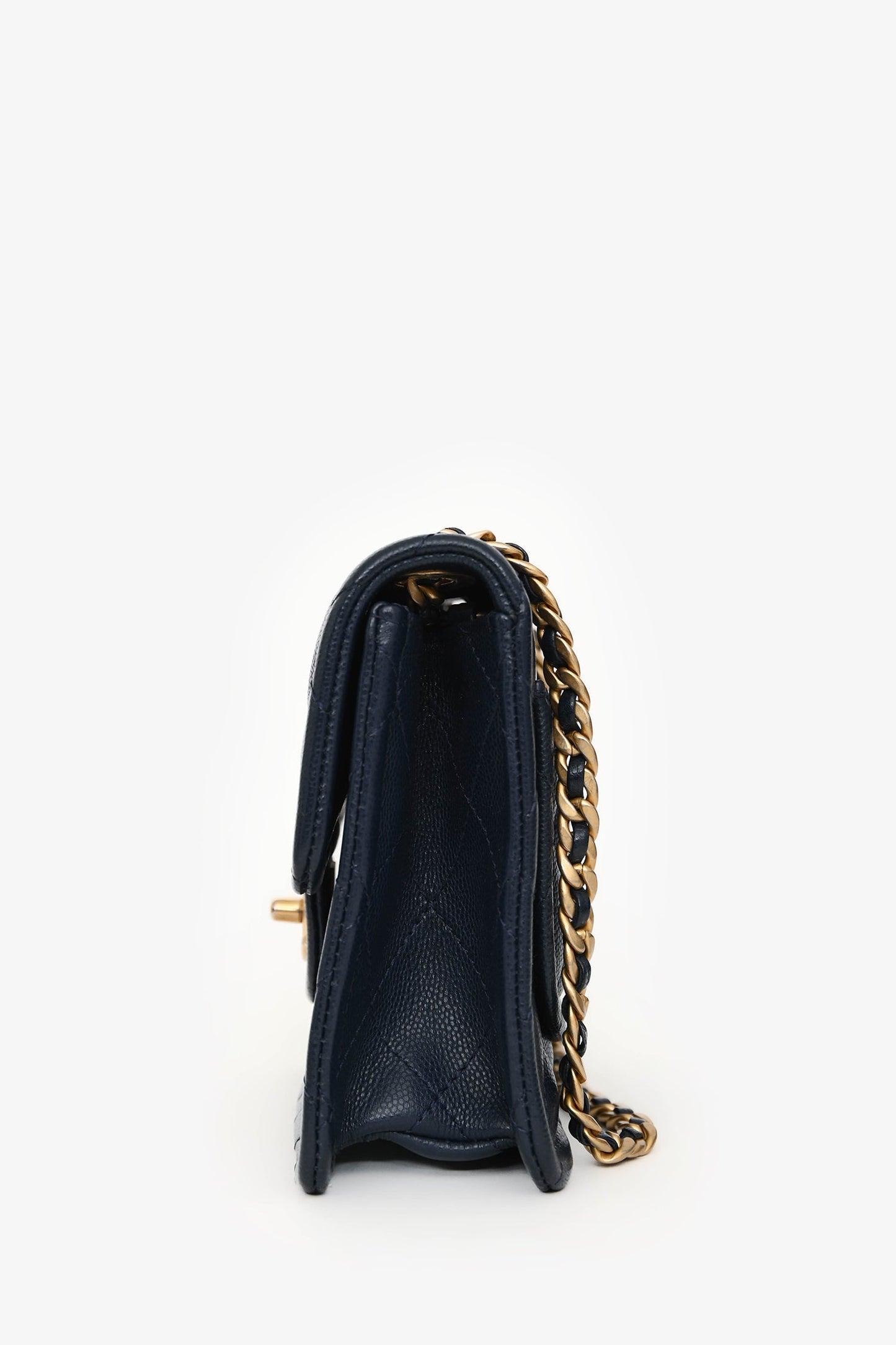 Chanel™ 2021 Navy Quilted Caviar Mini Sweet Classic Flap Bag