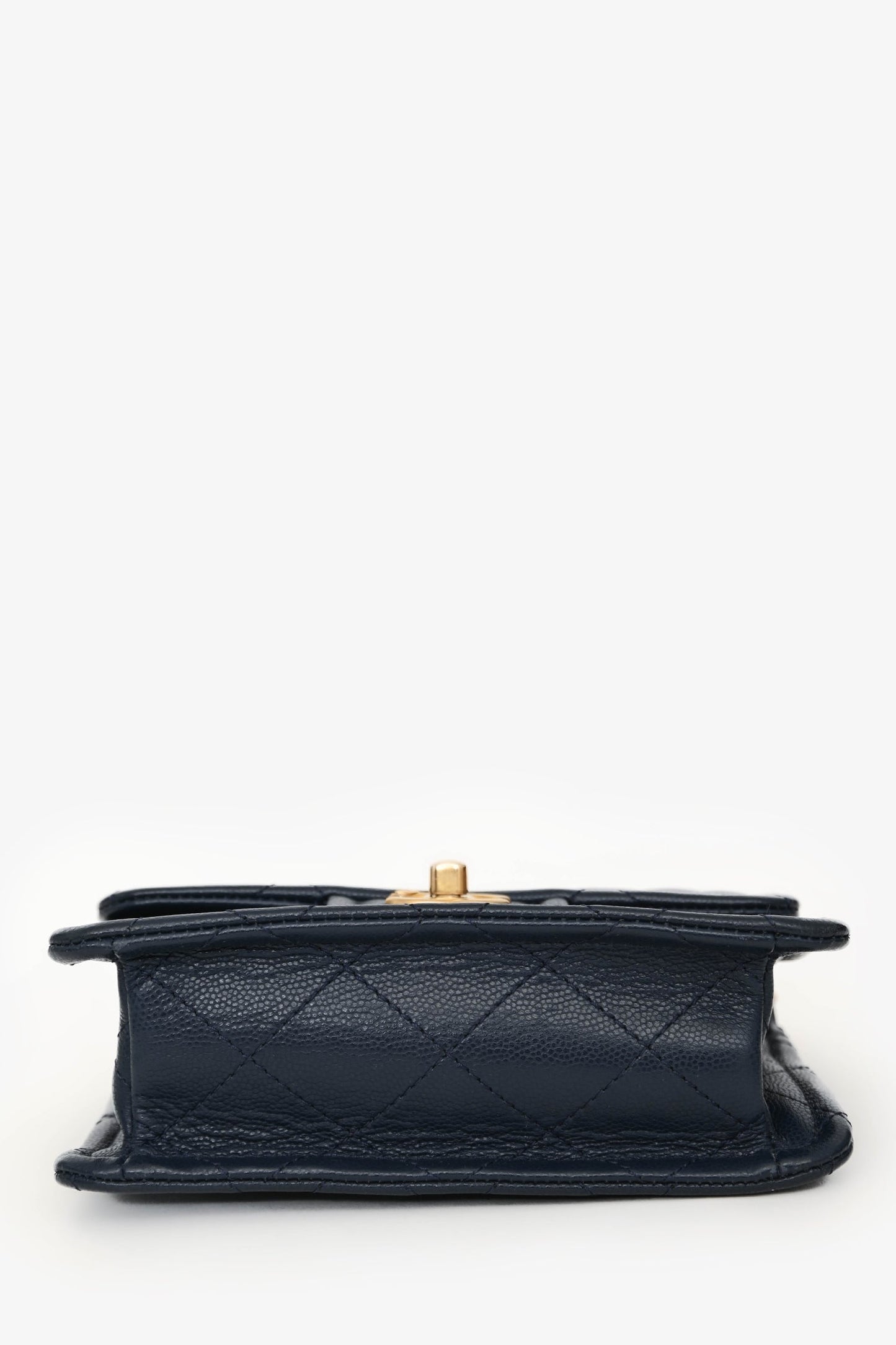 Chanel™ 2021 Navy Quilted Caviar Mini Sweet Classic Flap Bag